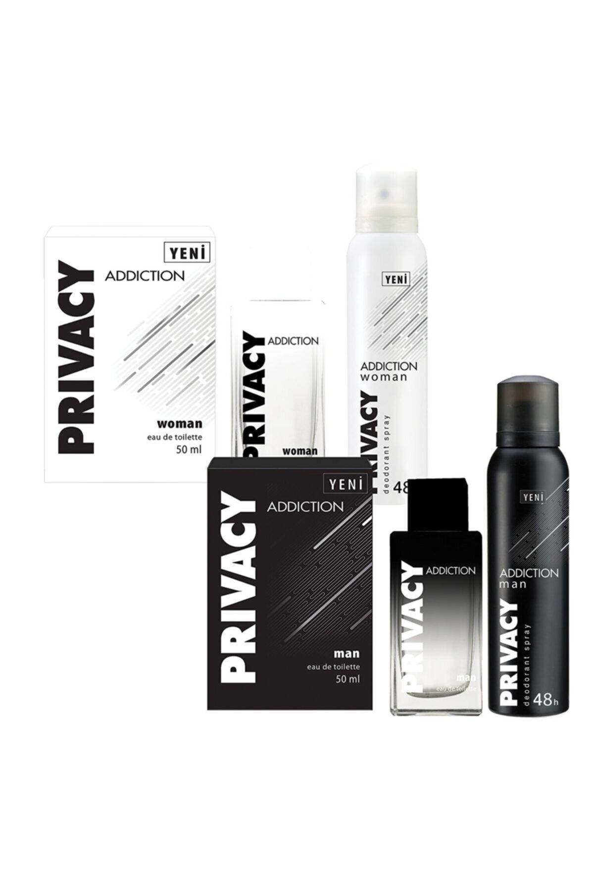 Privacy Woman Addiction Edt Parfüm 100ml+deodorant 150ml Ve Addiction Erkek Edt Parfüm+deodorant
