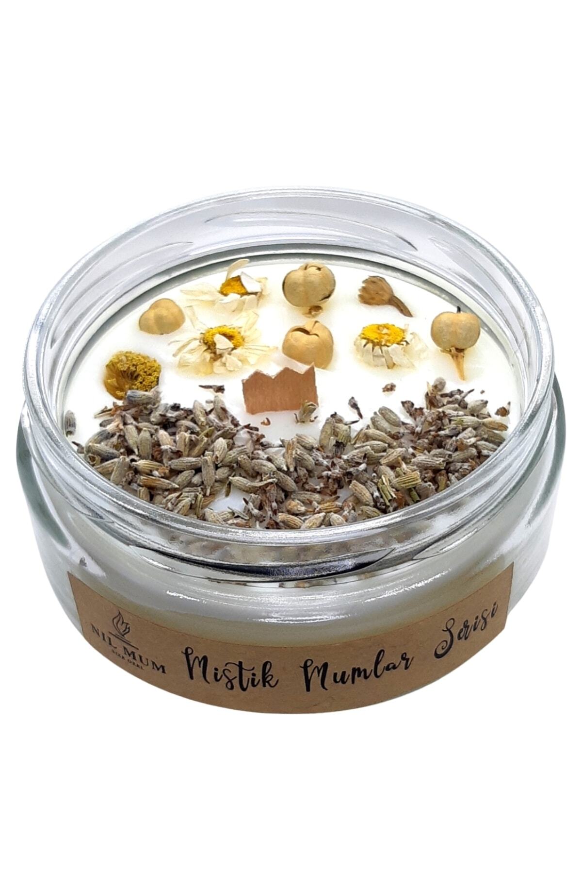 Nil Mum Aromaterapi Arınma Mumu Lavanta Ve Üzerlik Tohumu Papatyalı 240 gr