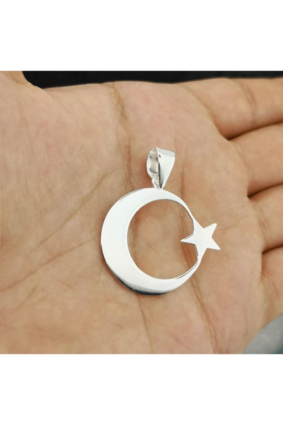 Takılingo Sade Ayyıldız Gümüş Erkek Kolye Ucu