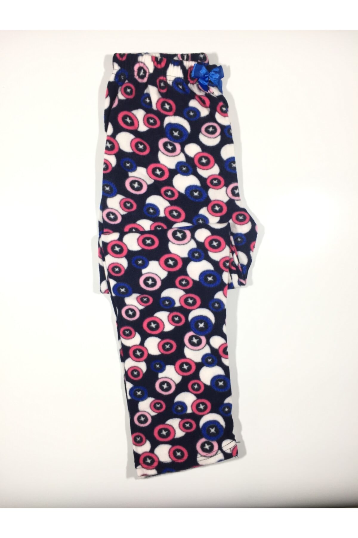 Altınay Puantiyeli Cepsiz Kışlık Polar Kadın Pijama Altı