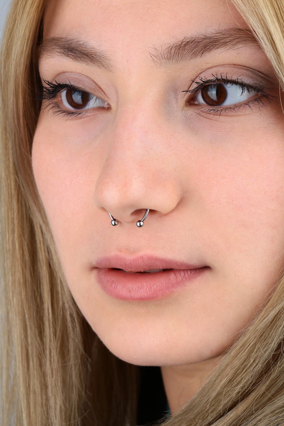 Vilma Aksesuar Cerrahi Çelik Fake Septum Manyetik Piercing Gümüş Renk