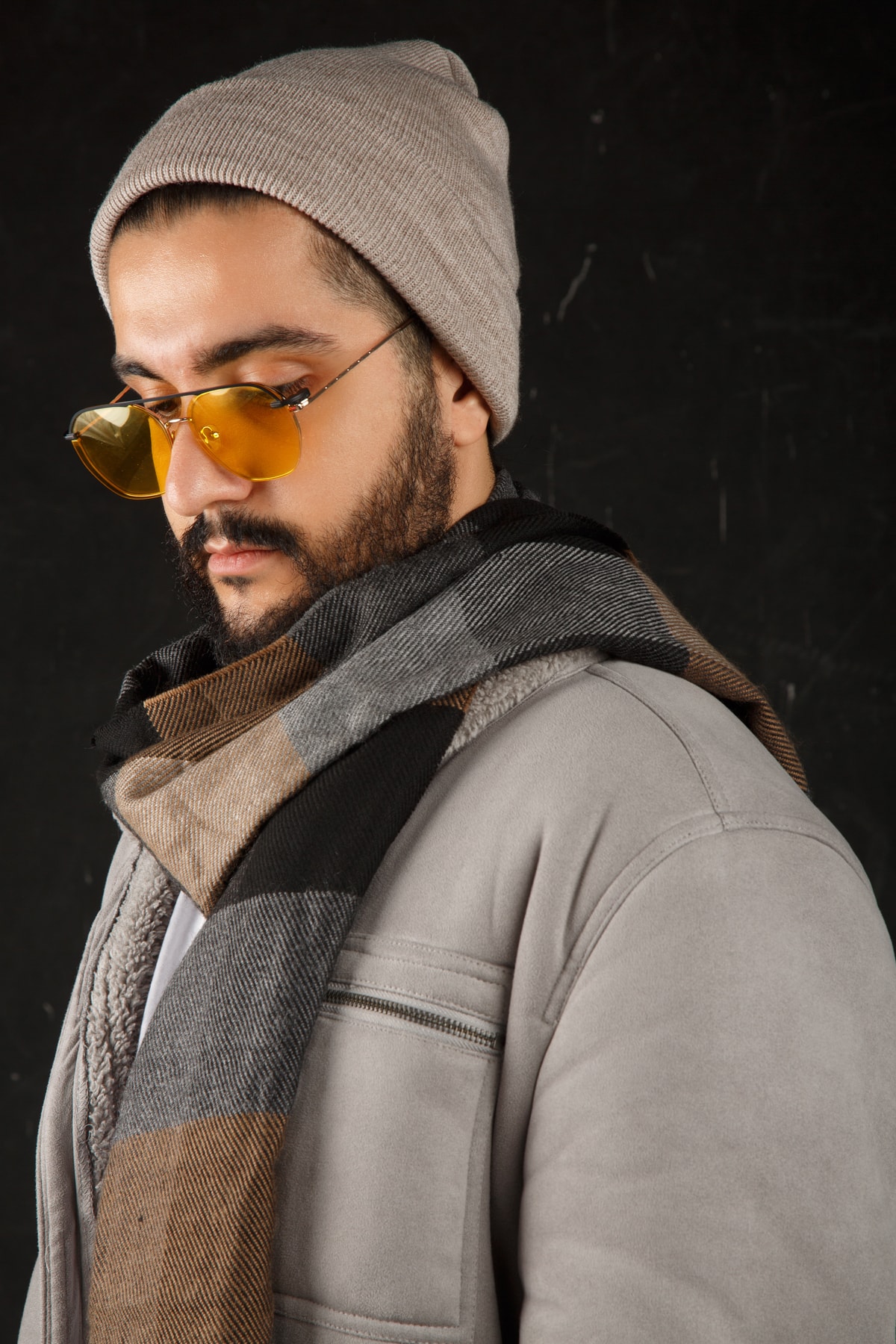 pawq Siyah Gri Kahve Atkı