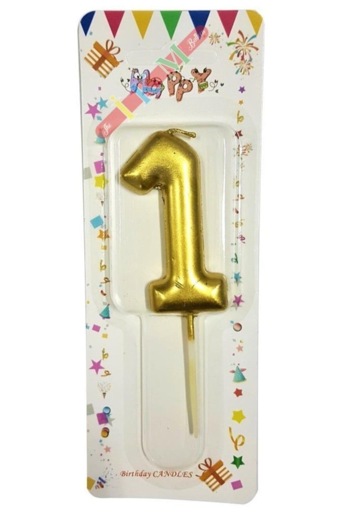 RADE SHOPPİNG 1 Rakam Pasta Mumu Gold 12cm