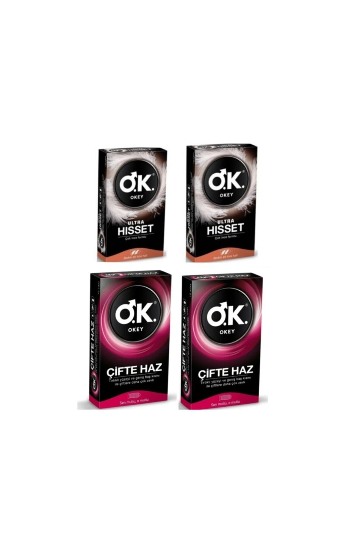 Okey Prezervatif Ultra Hisset 20 Li + Çifte Haz 20 Li