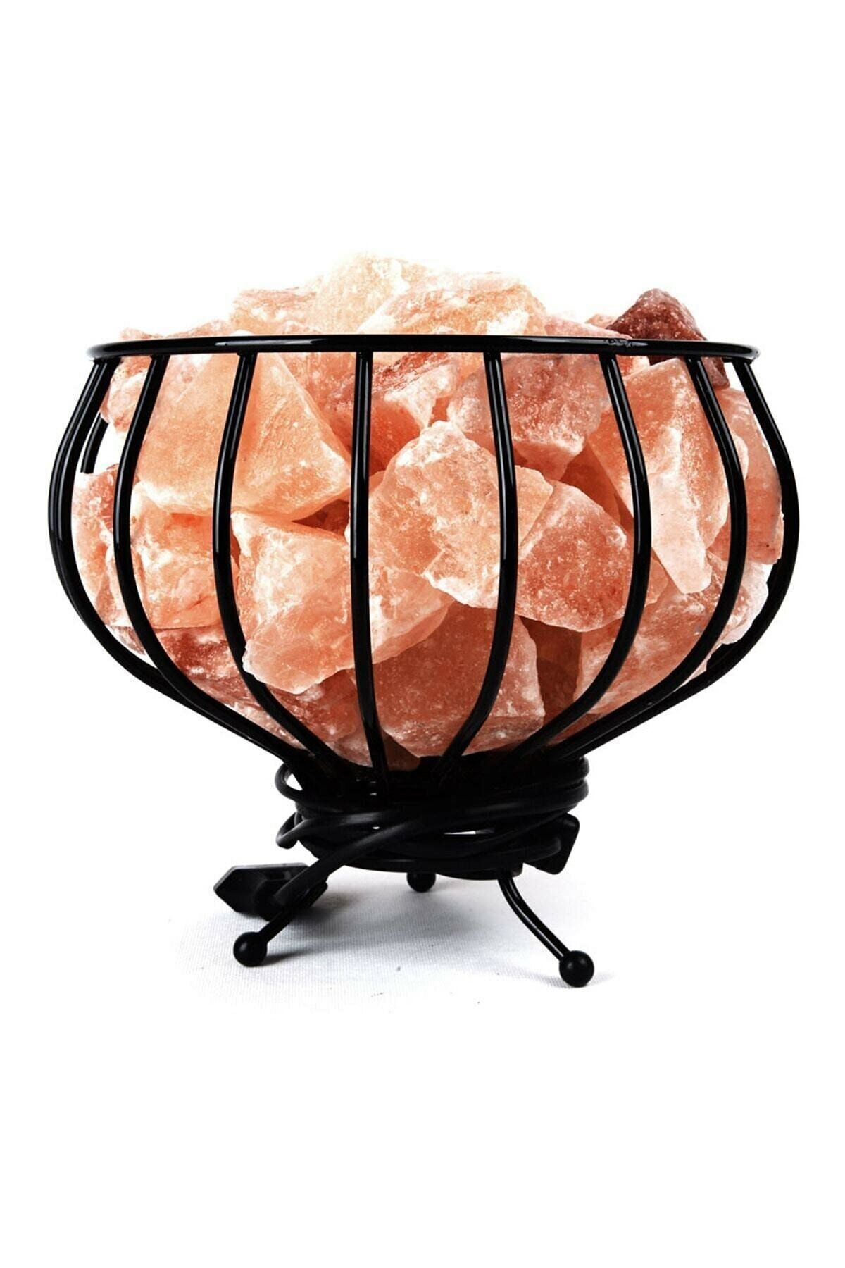 aktarloji Himalaya Ferforje Tuz Lambası Sepet Kaya Tuzu Lambası 4.5-5 kg