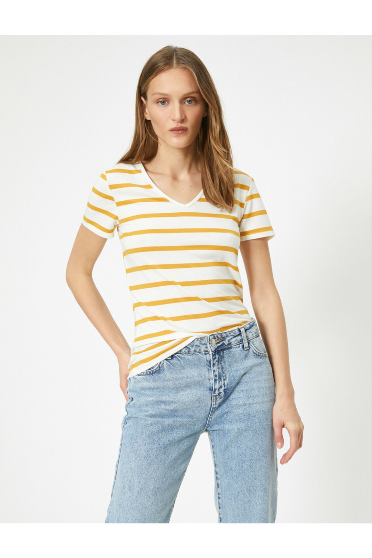 Koton Kadın Çizgili T-shirt
