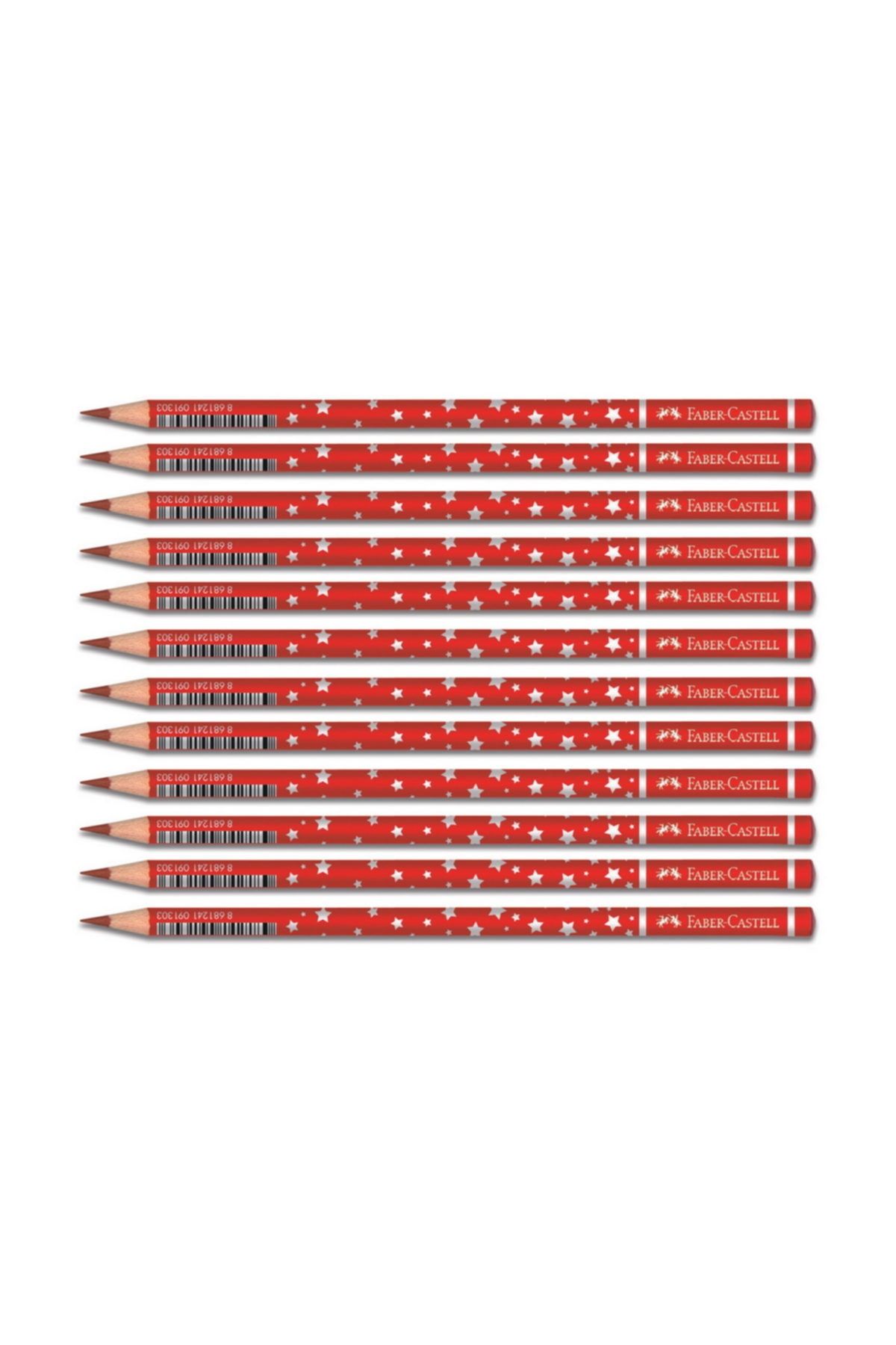 Faber Castell Faber Yıldız Desenli Kırmızı Renkli Kurşun Kalem 144 Lü Paket (1131450001)