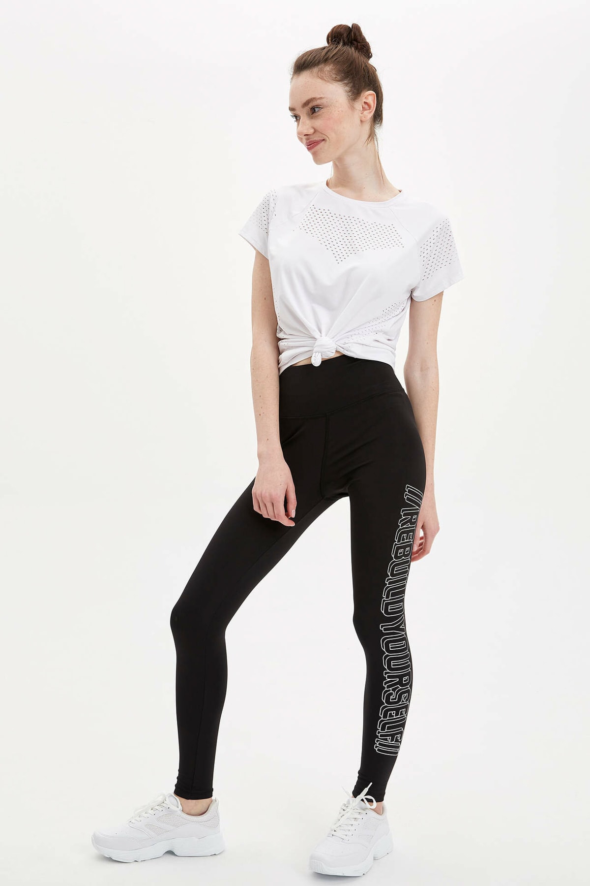 DeFacto Slim Fit Yazı Baskılı Tayt