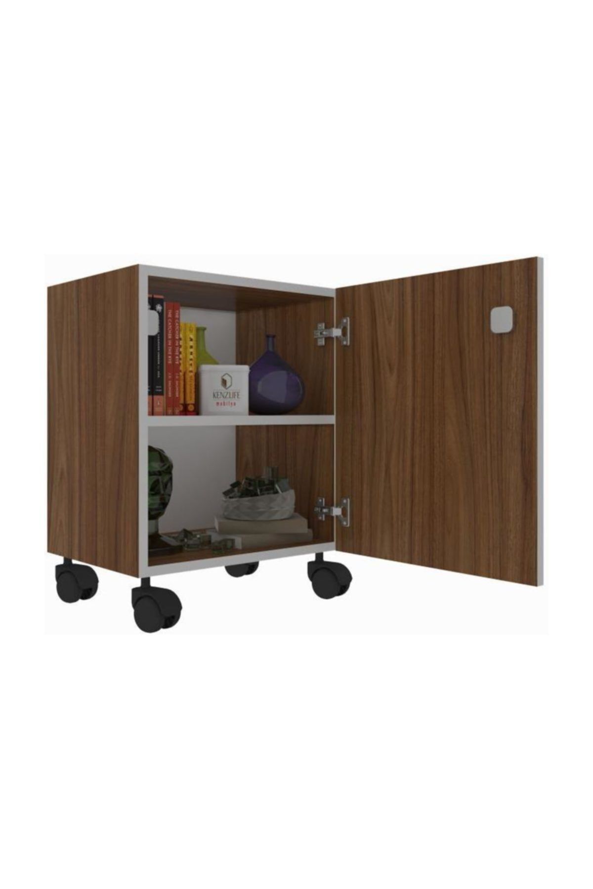 Kenzlife mutfak dolabı zehra 048*050*032 cvz kilitli tekerlekli banyo evrak ofis kitaplık ayakkabılı