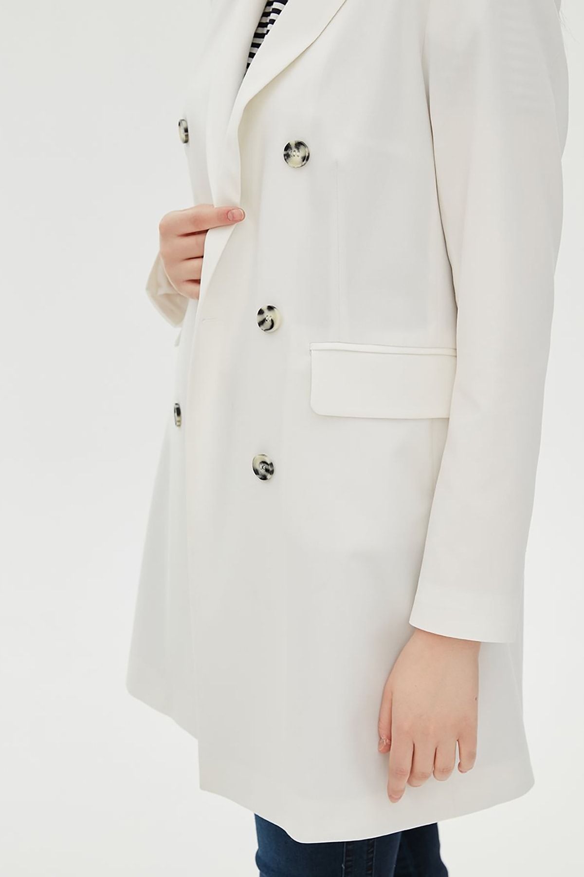 Kayra Basic Blazer Ceket Ekru Sz 13501