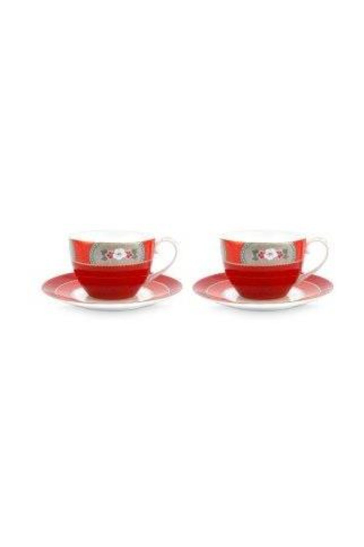 Pip Studio Blushing Birds Ikili Kırmızı Çay Fincanı Seti 280 Ml.