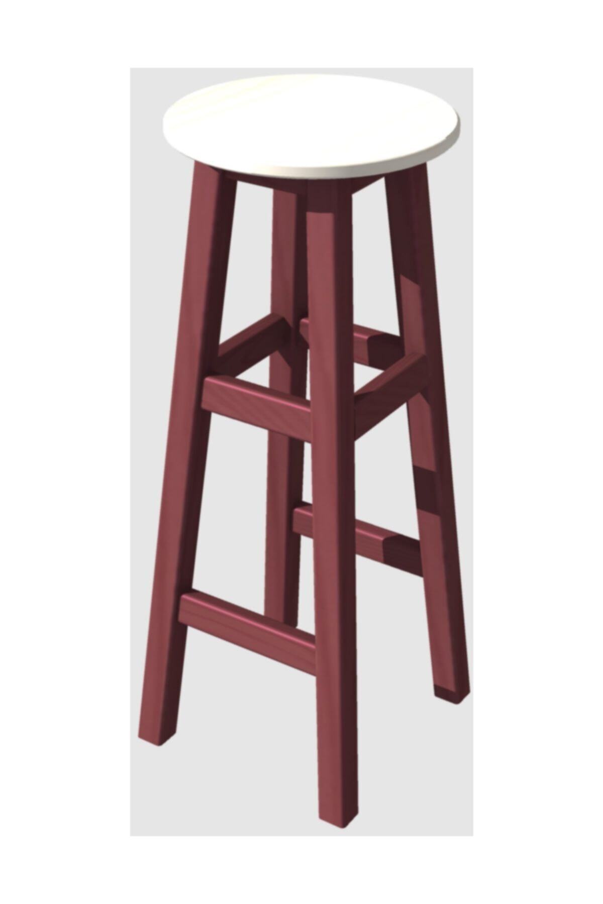 Arbre Bar Taburesi, Mor Iskelet , 80cm Yükseklik / Beyaz Tabla
