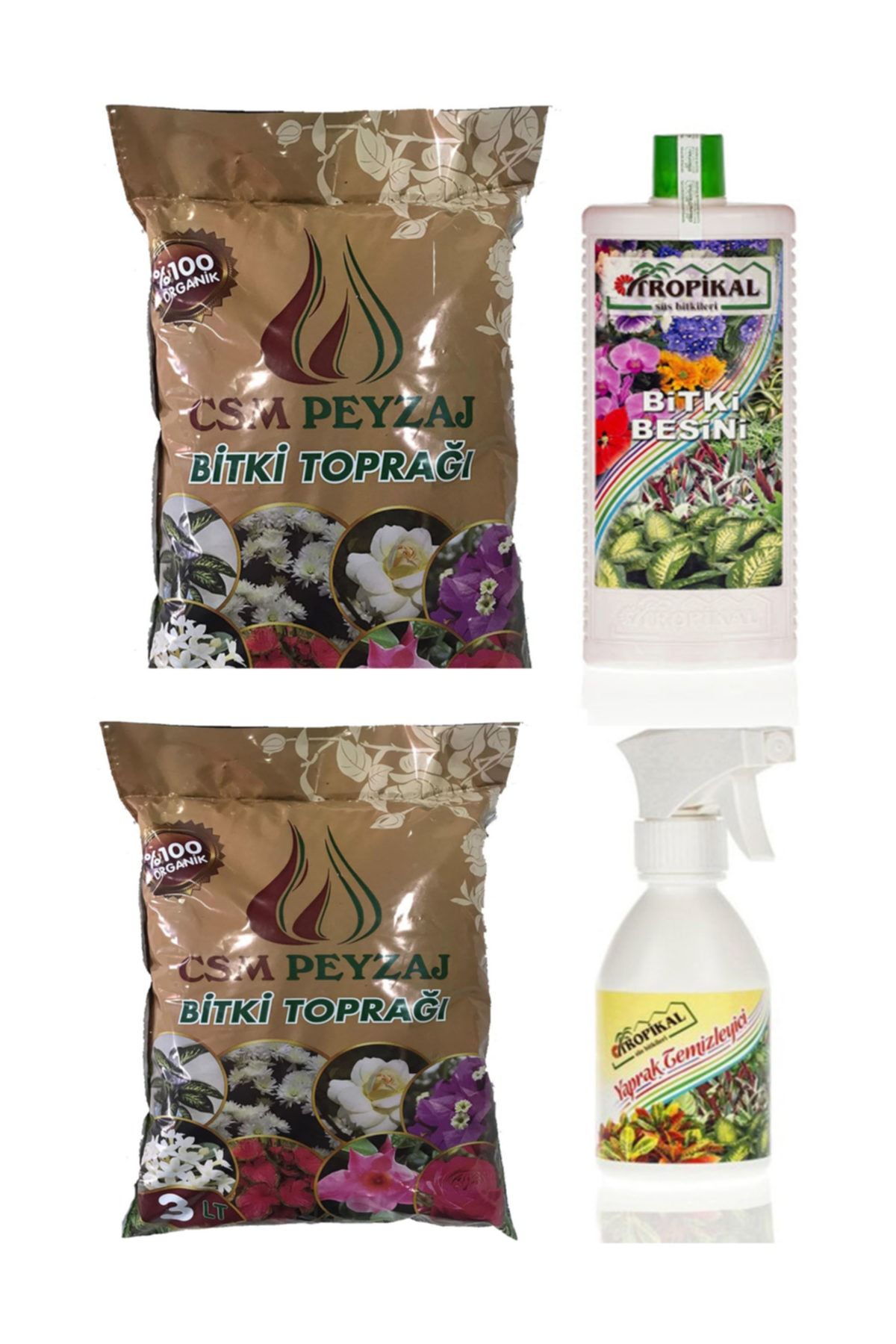 TROPİKAL Sinek Yapmayan Çiçek Toprağı . (6lt) Çiçek Besini(225ml) Çiçek Ilacı(250ml)