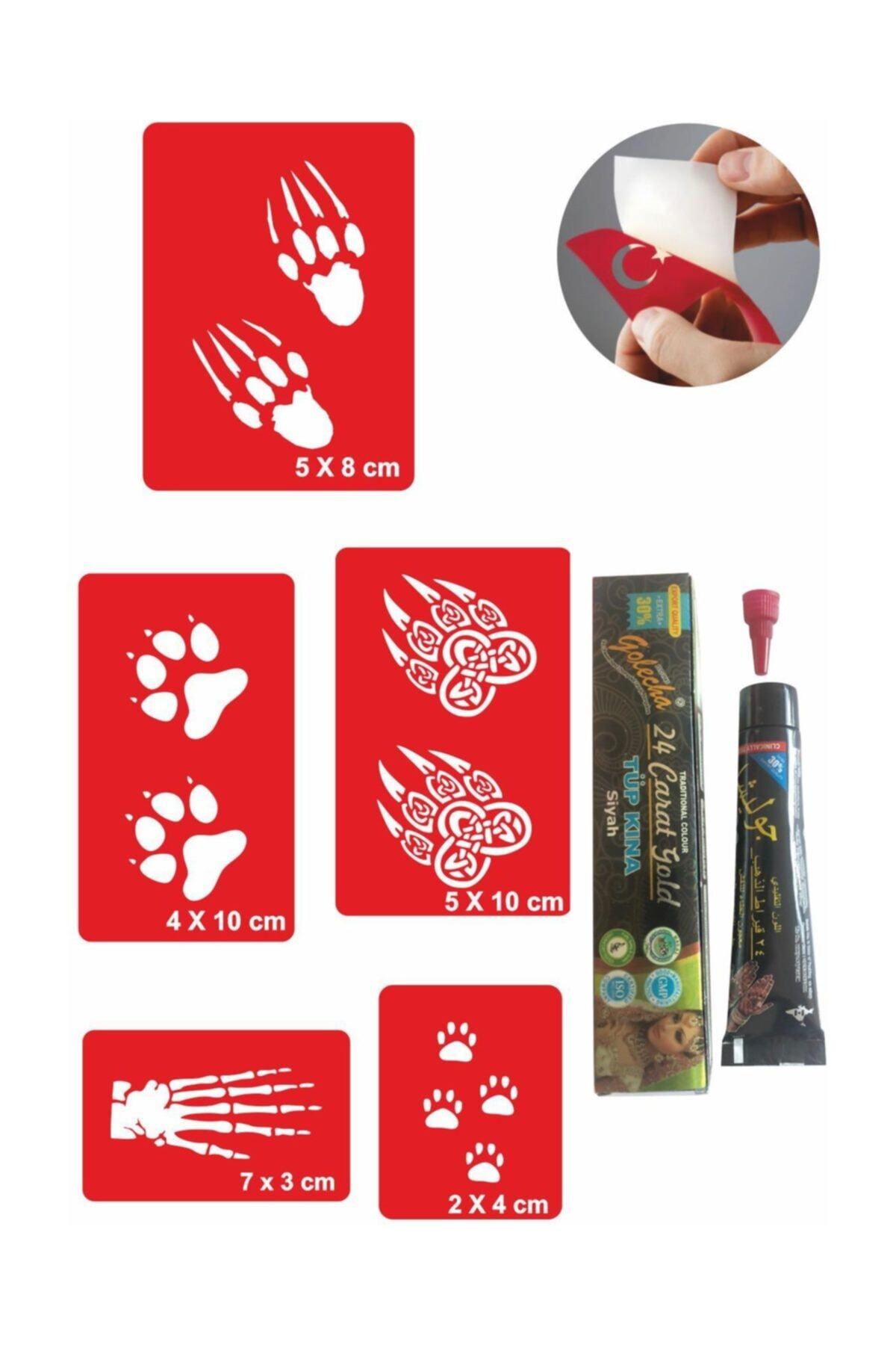 ONE SPRAY TATTOO Pençe Ve Patiler Hint Kınası Ile Geçici Dövme Yapma Seti