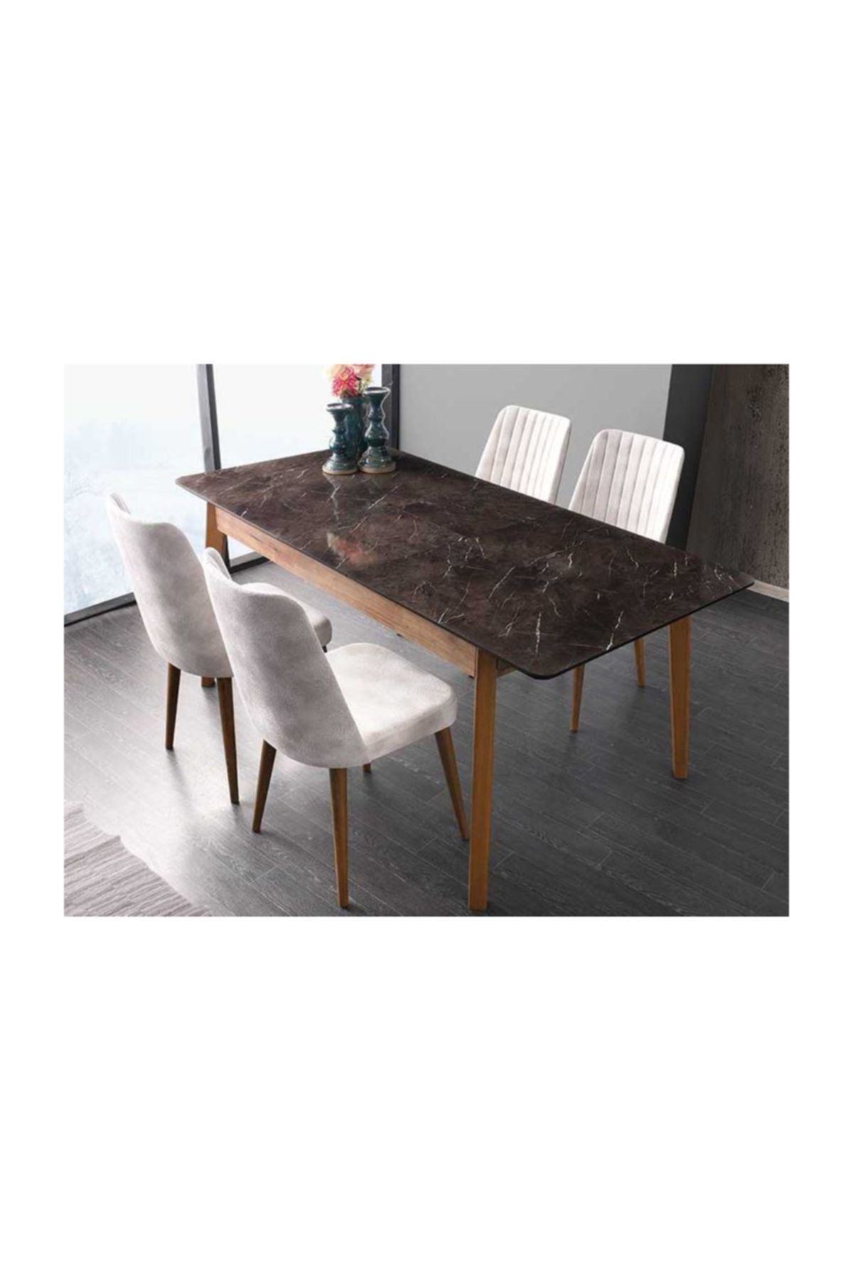 BY ATASOYMOBİLYA Yemek Masası + 4 Adet Sandalye