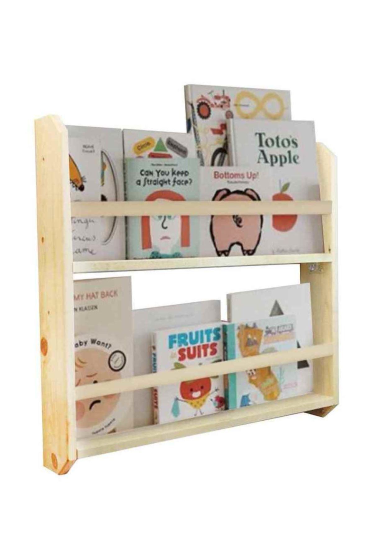 Weblonya Montessori Kitaplık Ahşap Çocuk Odası Kitaplık Duvar Rafı 4022
