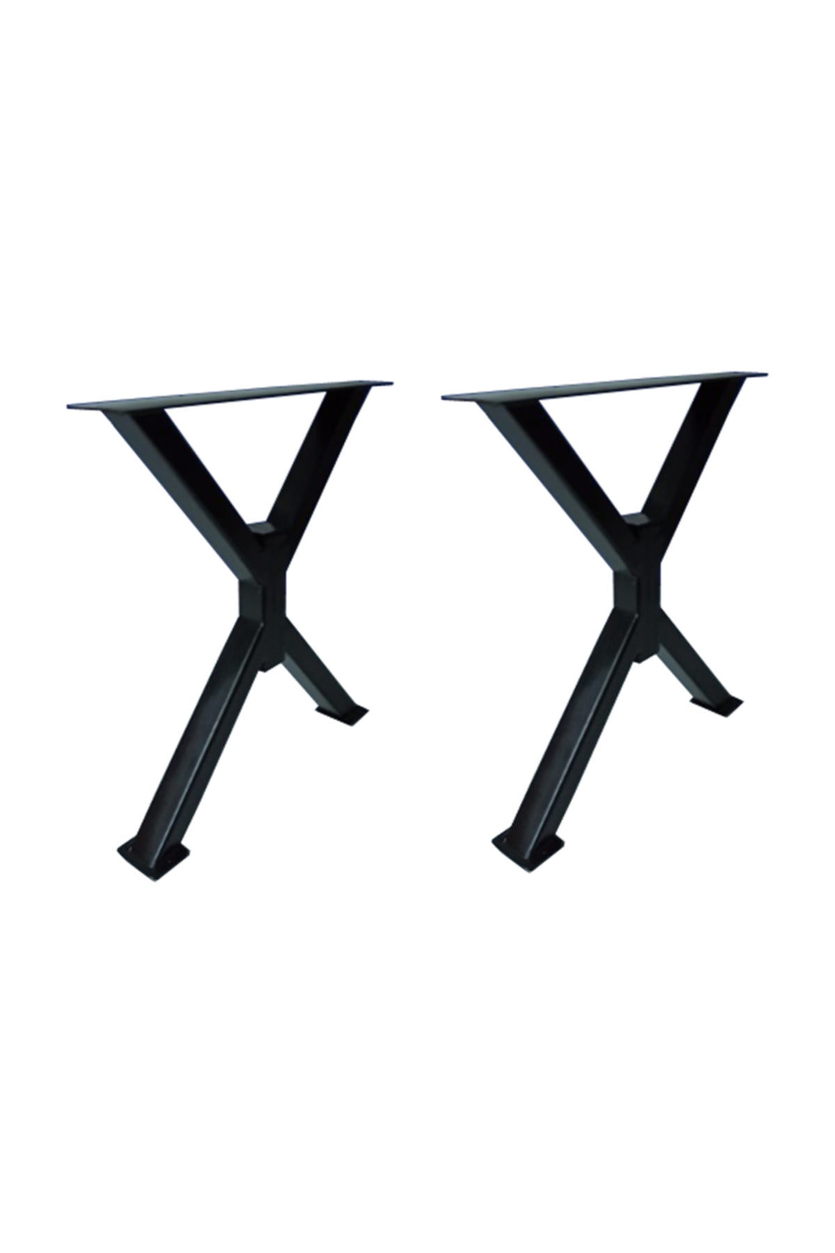 Bin1firsat Metal X Ayak Ev Ofis Iş Yeri Masif Ahşap Kütük Orta Sehpa Ayağı Dekoratif Retro Profil Ayaklar 45 cm