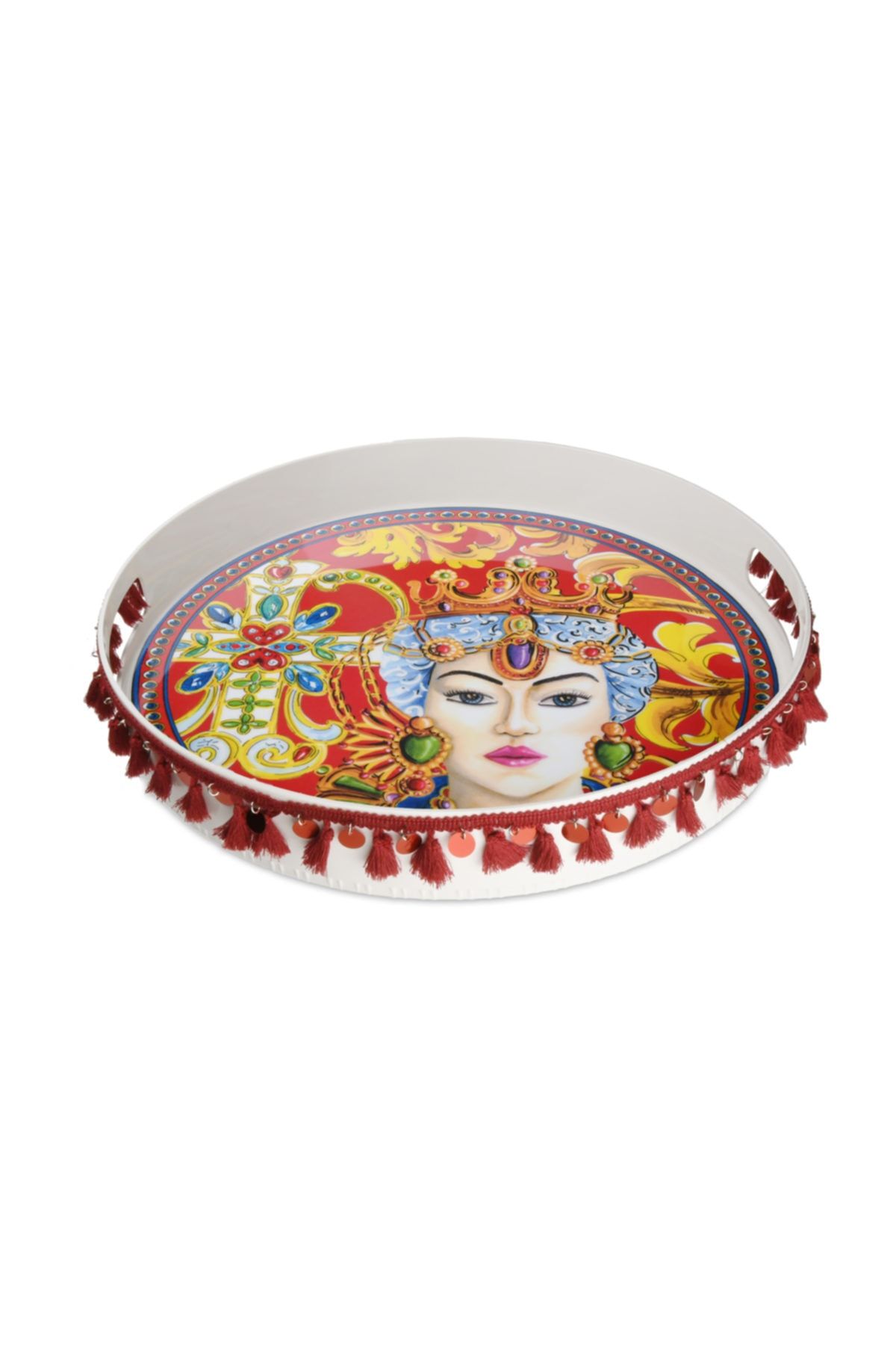 Baci Milano Mor Gıo Yuvarlak Tepsi 40 cm