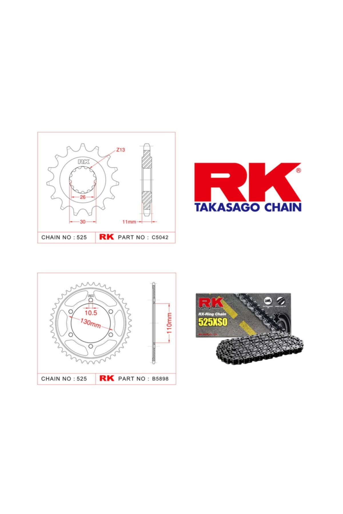 RK Yamaha Xsr 900 X-ring Zincir Dişli Set 525 Xso 16/45t(2016-2017)
