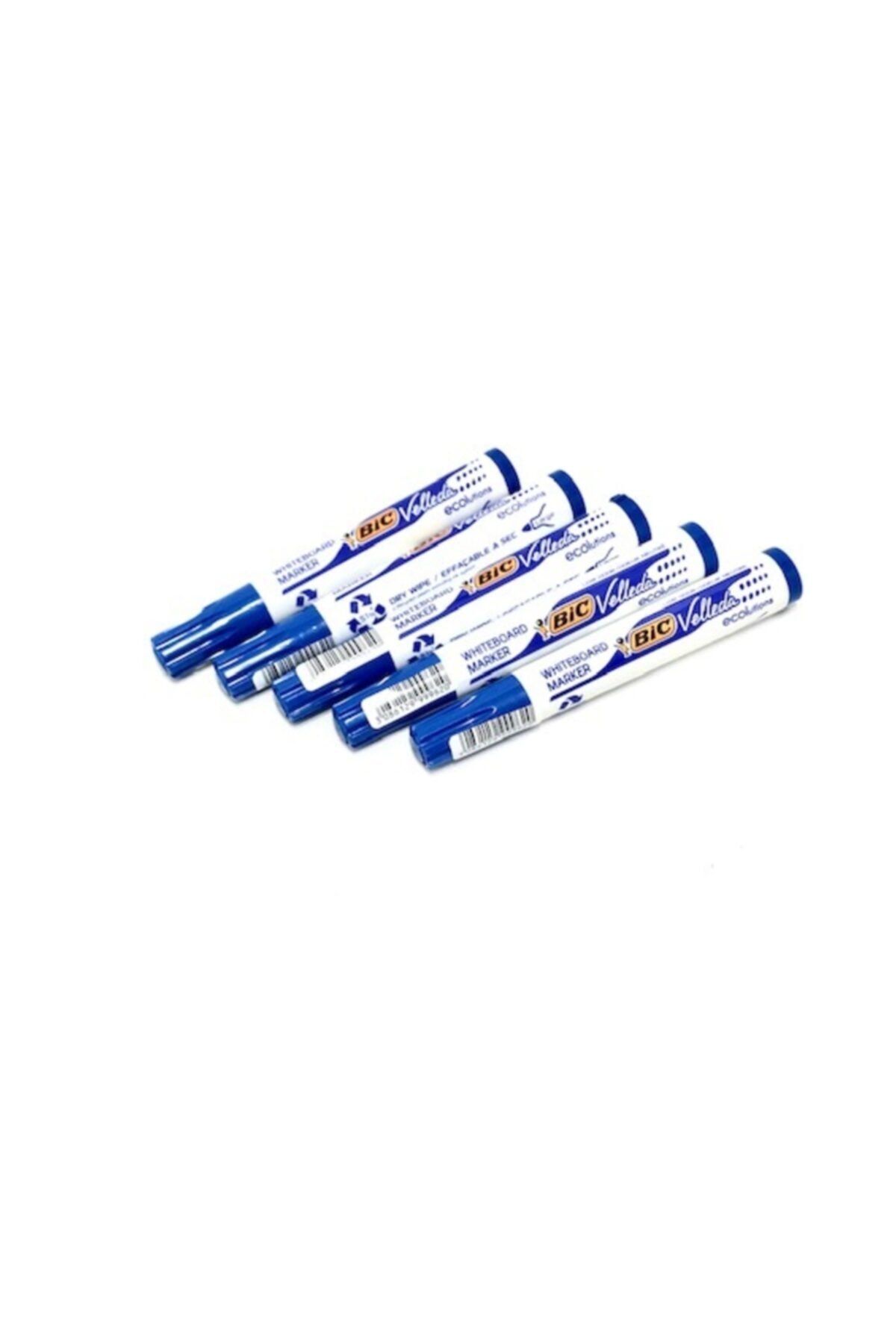Bic Velleda 1751 Kesik Uç Beyaz Tahta Kalemi Mavi 5'li