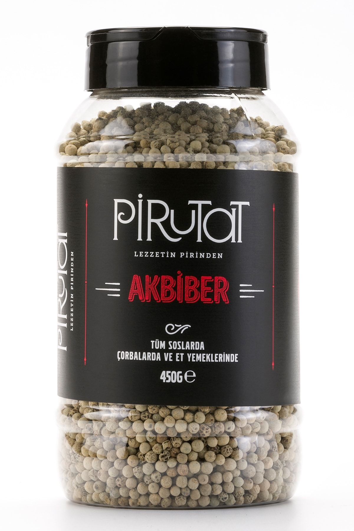 pirutat Akbiber Beyaz Karabiber 450 gr Fip Top Kapak