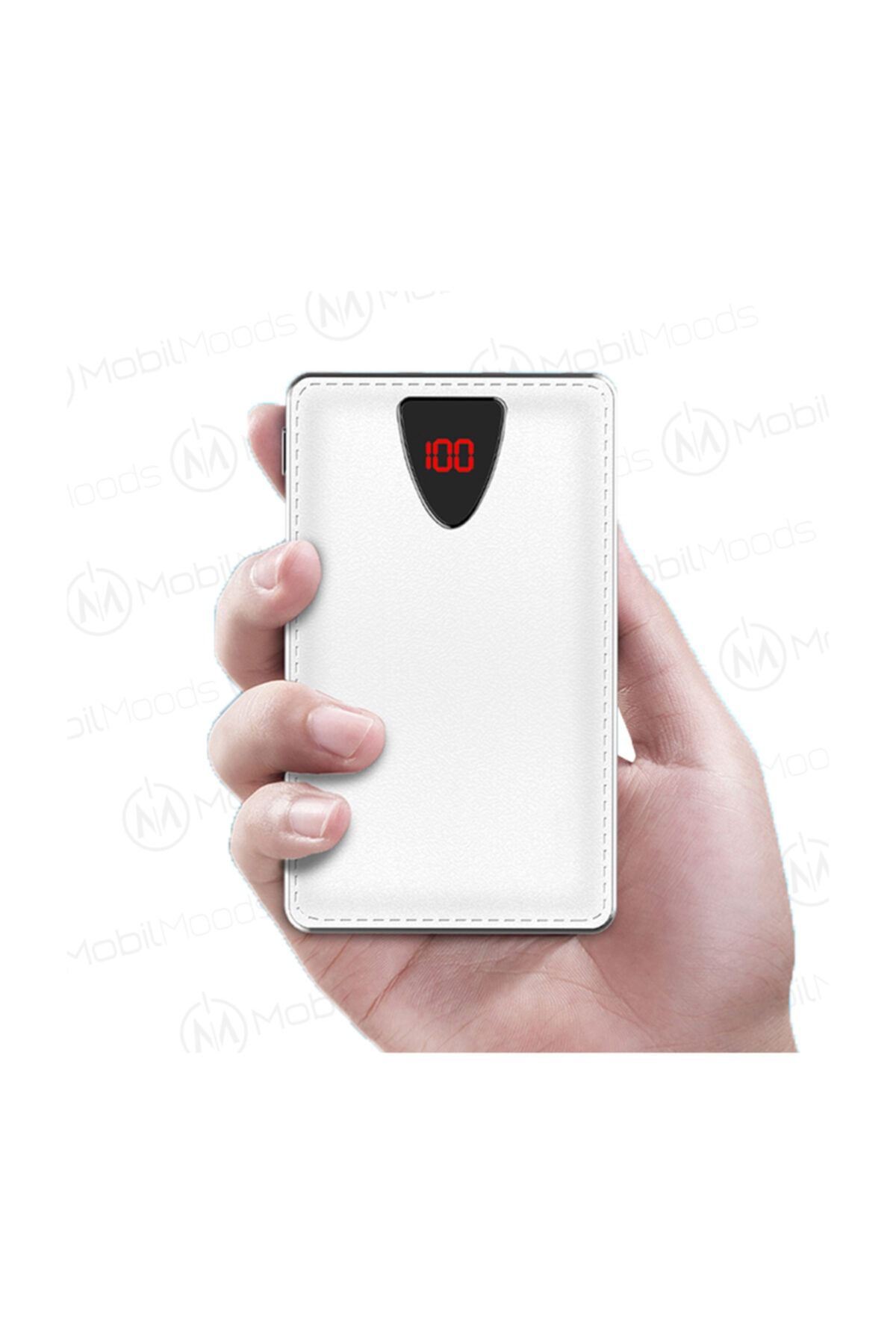 Mobilmoods 10000 Mah Powerbank Beyaz Lcd Taşınabilir Şarj Cihazı