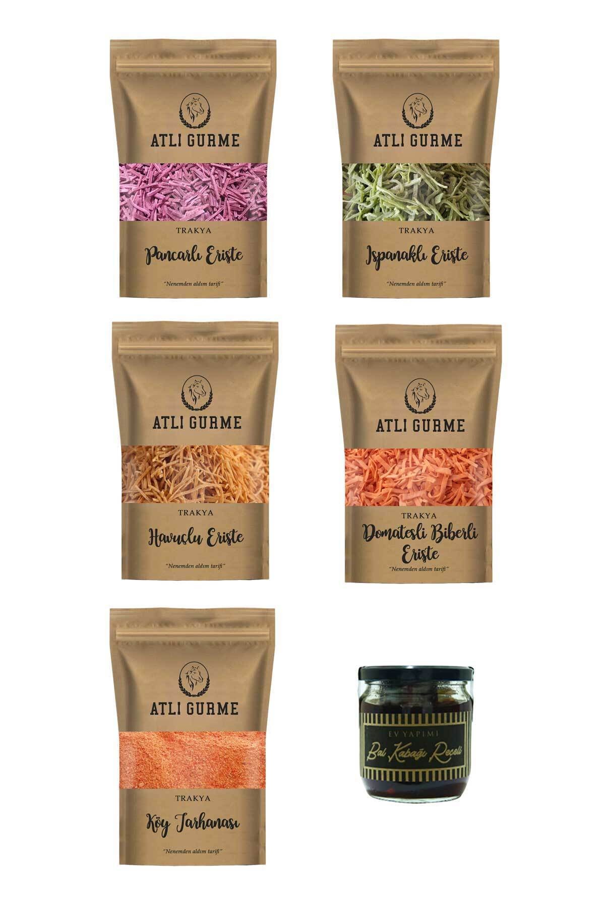 Atlı Gurme 4x500 gr Erişte, 1 kg. Tarhana Ve 500 gr. Reçel Paketi