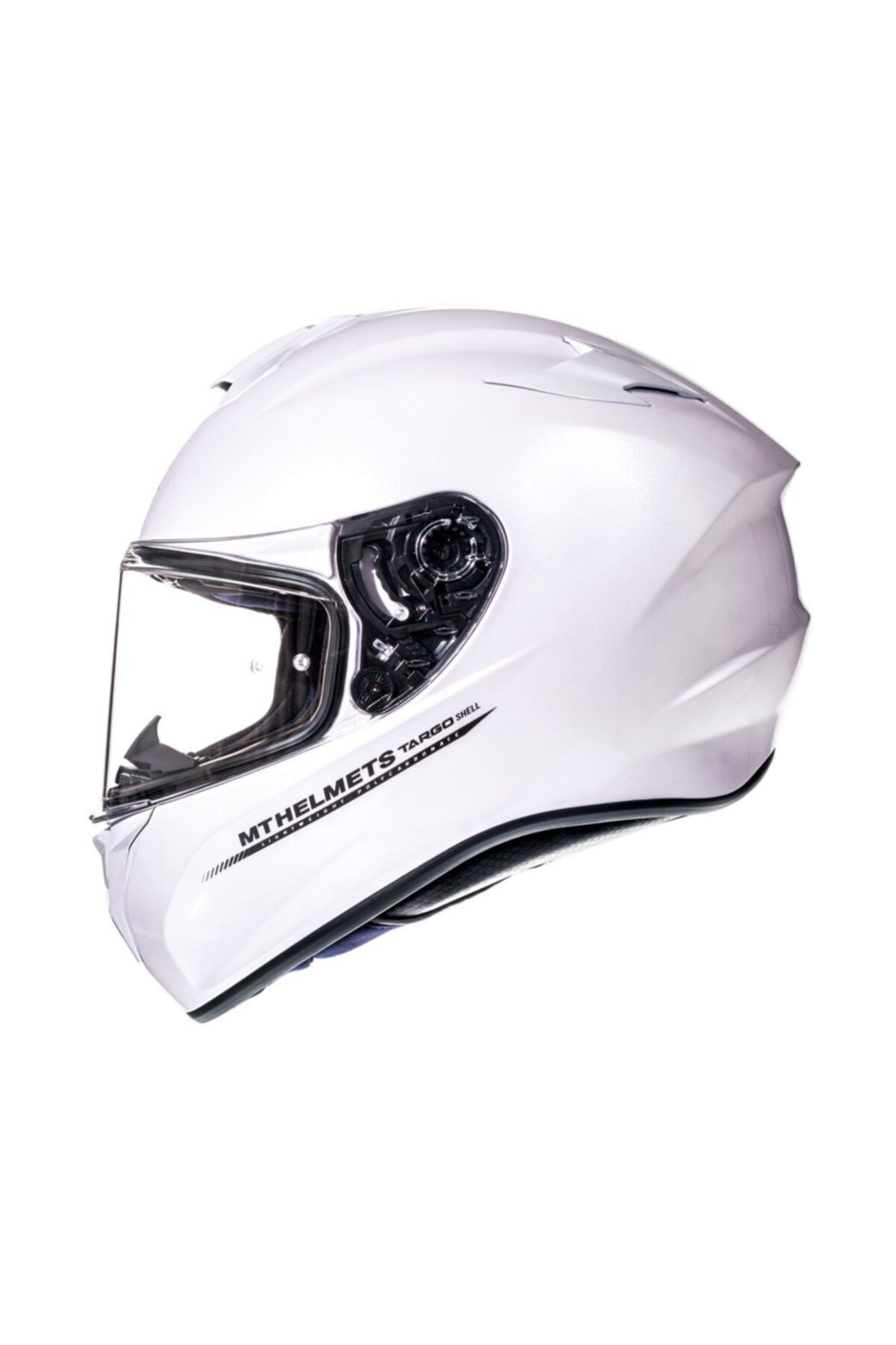 MT Targo Solid A0 Gloss Pearl White Full Face Motosiklet Kaski