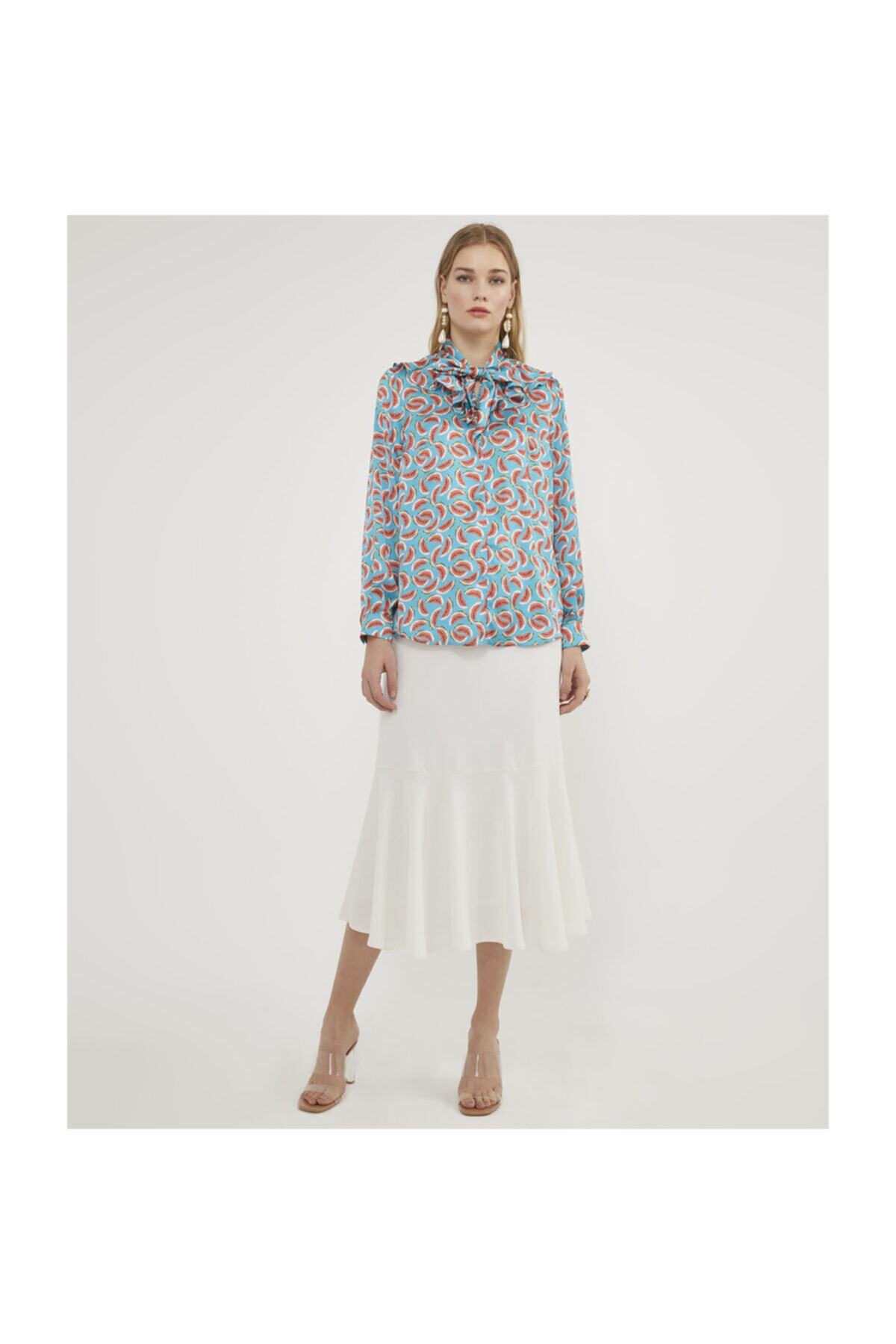 Aker Kadın Karpuz Desenli Bluz V23150157