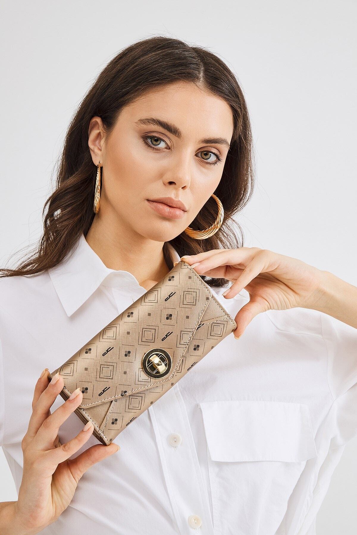 Deri Company Altın Kadın Cüzdan (8014-a)