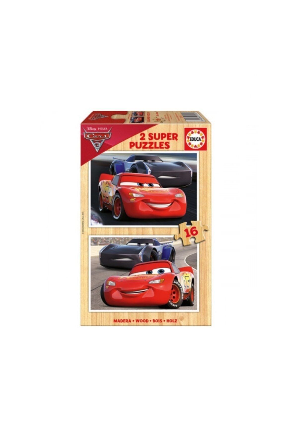 EDUCA 2x16 Parça Cars 3 Ahşap Çocuk Puzzle