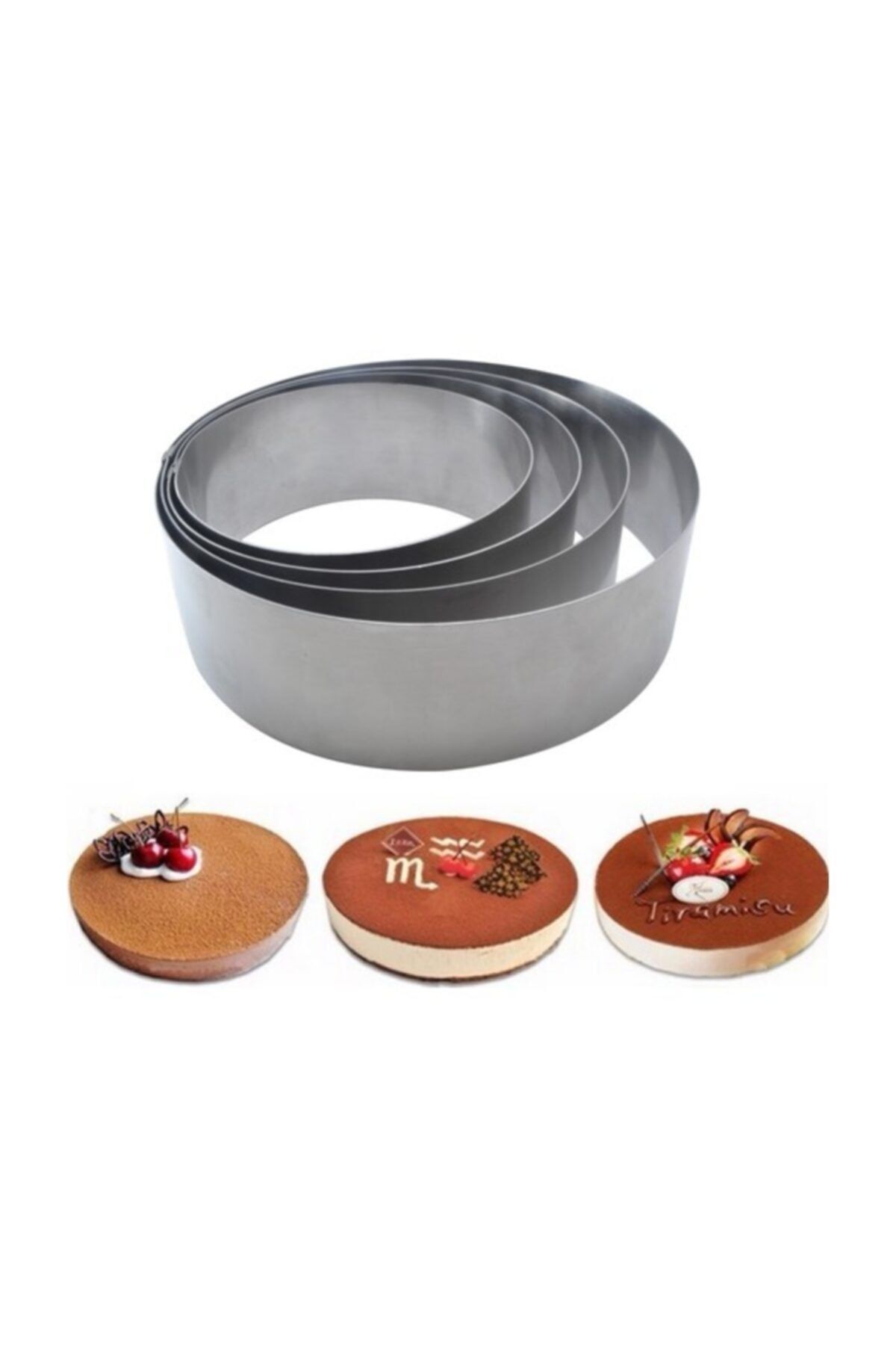 DMS DEKOR Yuvarlak Çember Kek Pasta Kalıbı 4'lü Set 10 Cm