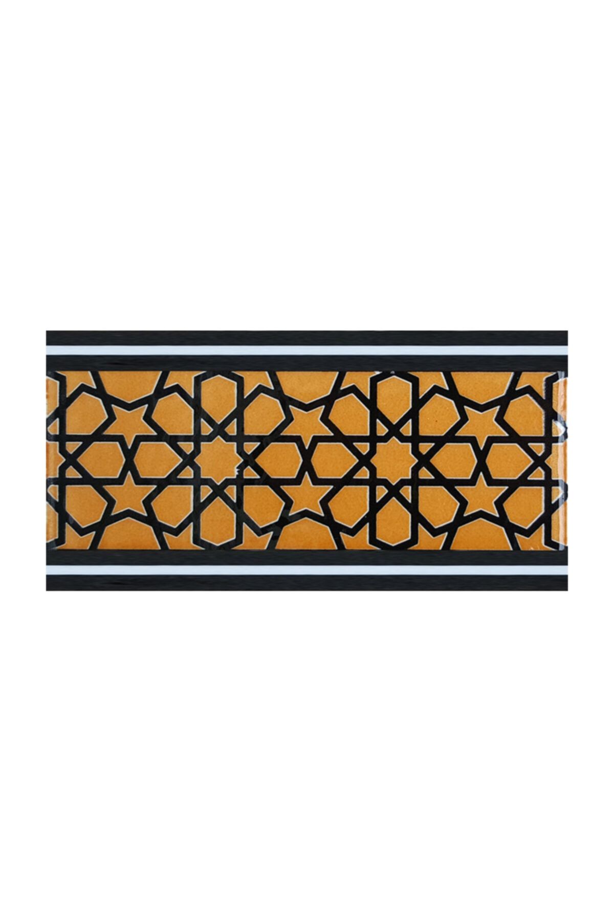Armada Çini 10*20 Cm Ks-72 Türkmen Yıldızı Desenli Çini Karo Seramik Bordür