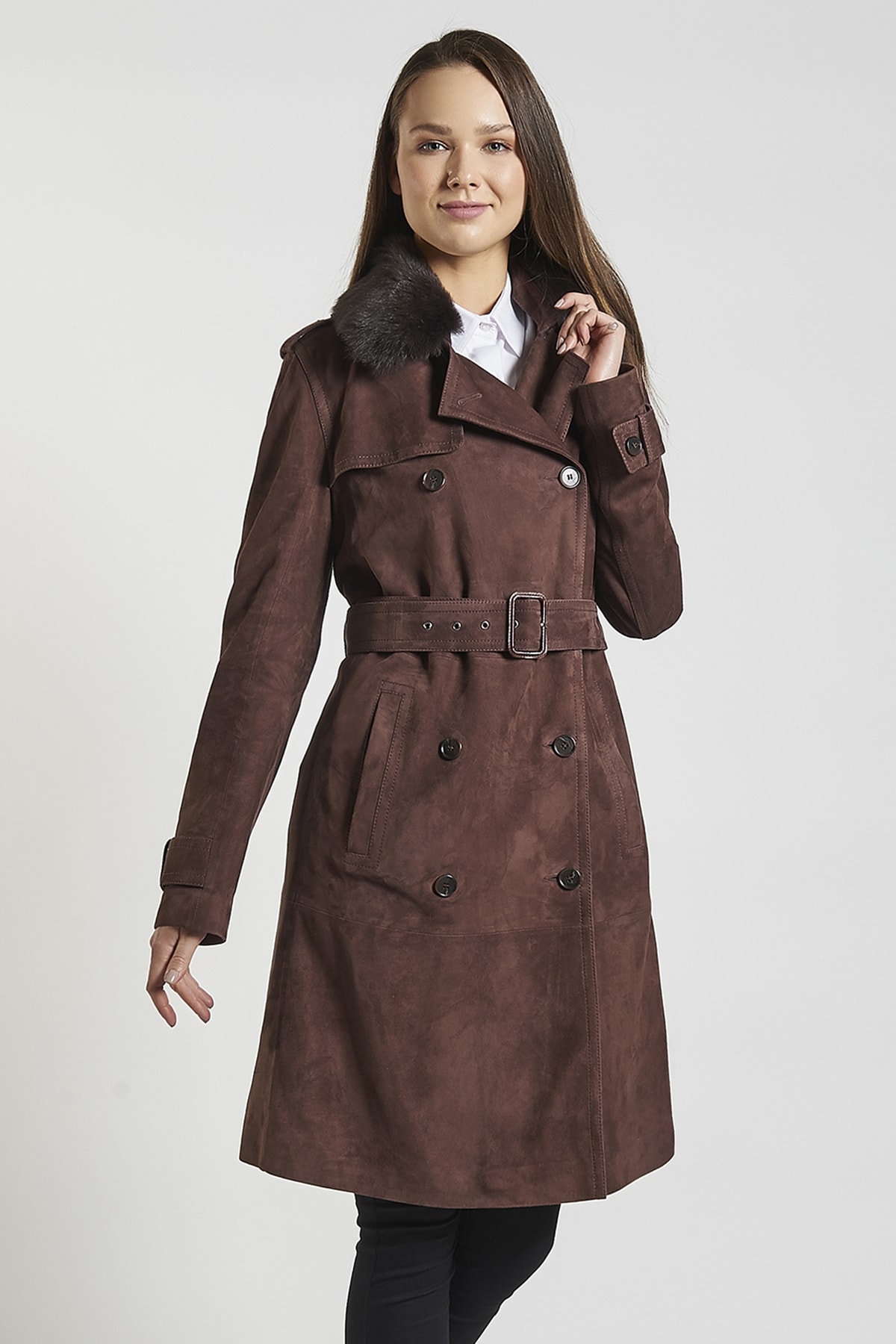 Desa Marjorie Kadın Deri Trençkot