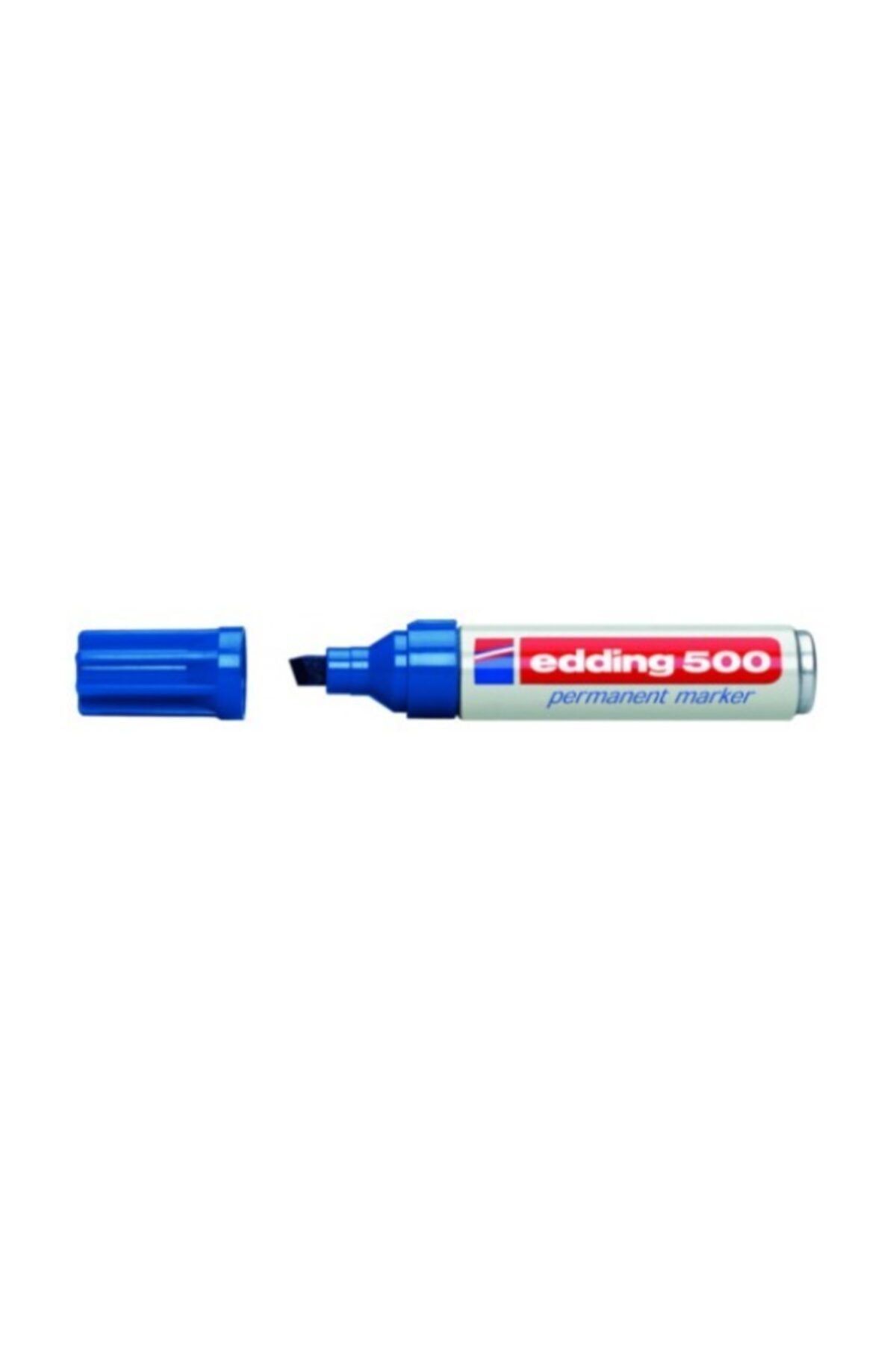 Edding 500 Permanent Marker Kesik Uçlu Kalem Mavi 10'lu Kutu