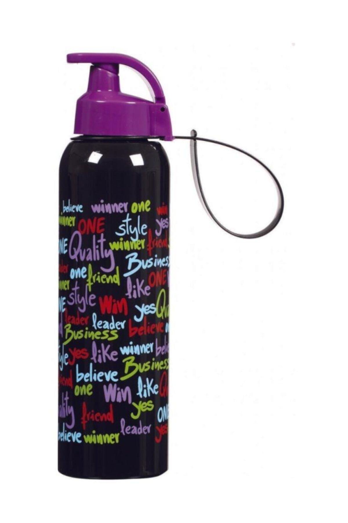 Herevin Retro Siyah Opak Askılı Matara (750 ml - Kırılmaz)