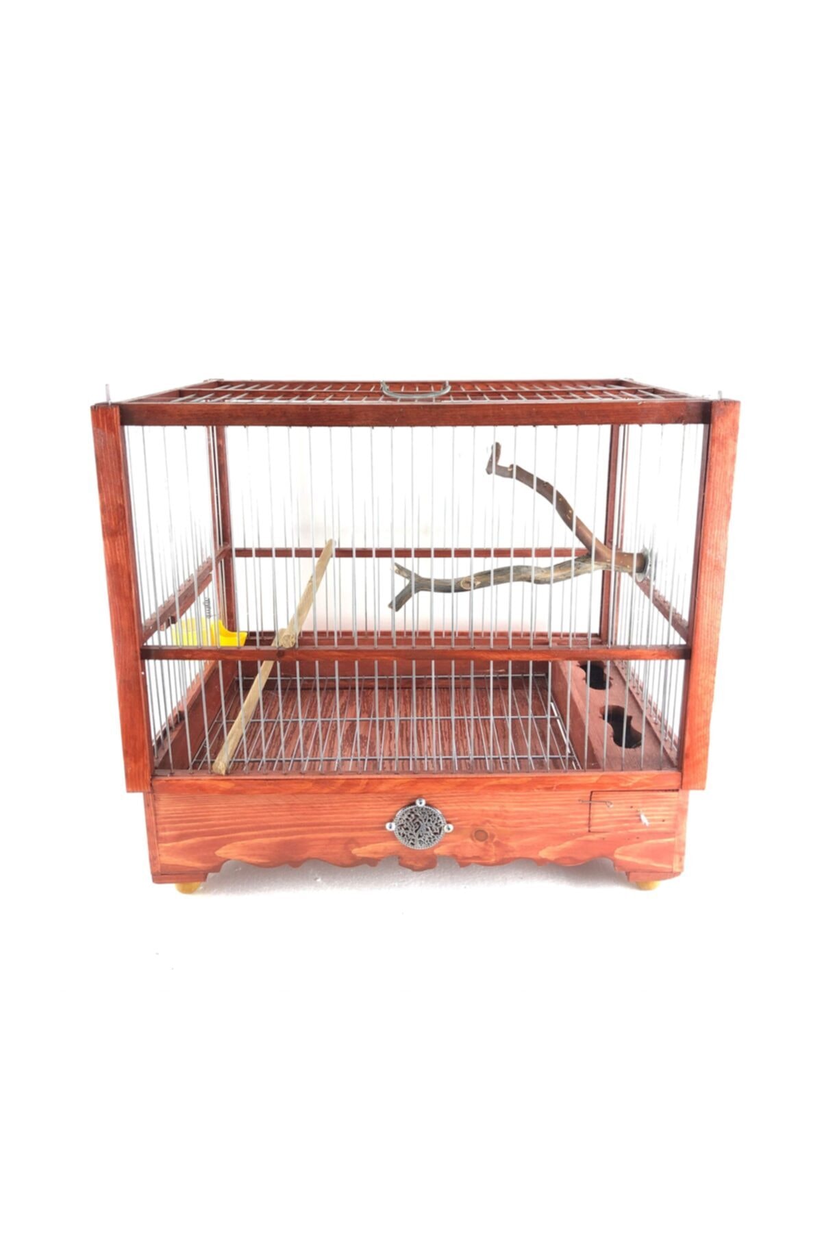 naturbird Teos Kırmızı Ahşap Kafes Pleksı Korumali