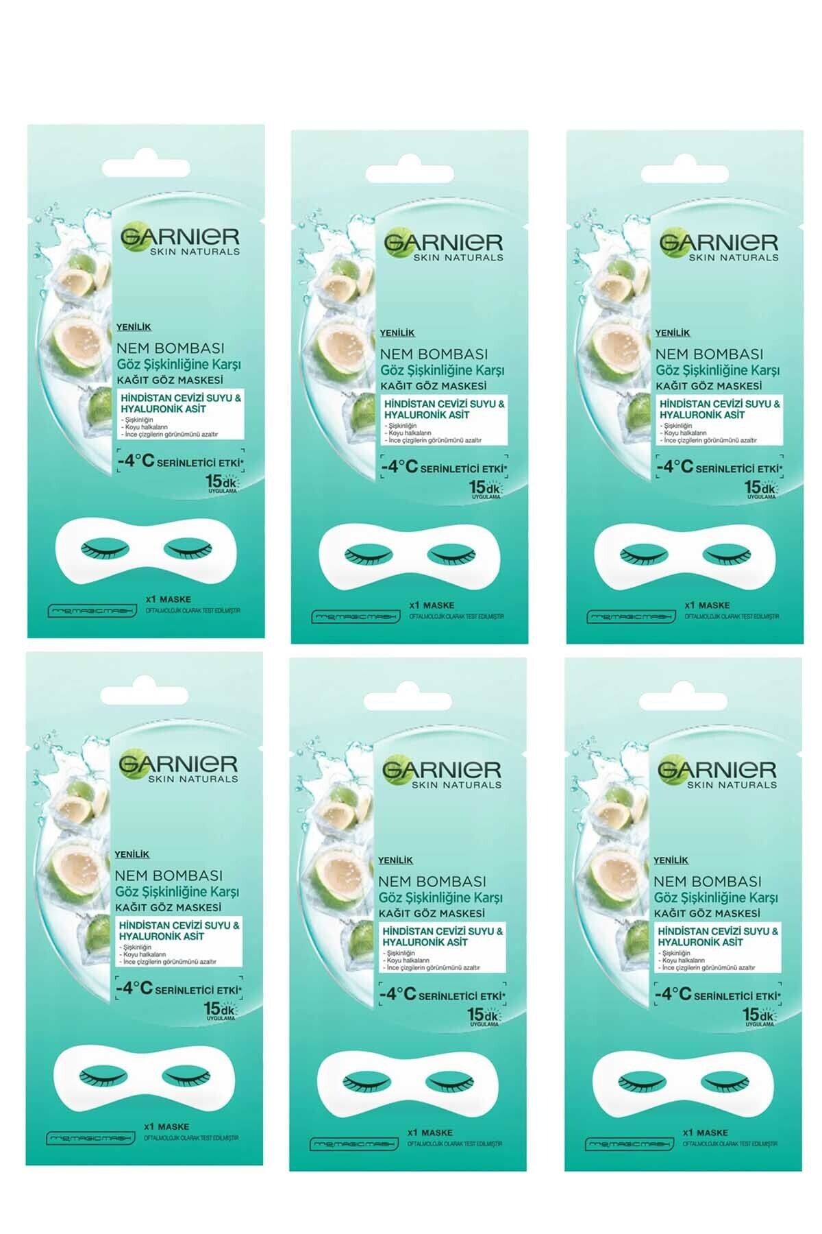 Garnier Göz Altı Torbalarına Karşı Kağıt Göz Maskesi Hindistan Cevizi Suyu 6'lıı Set 3600542154796
