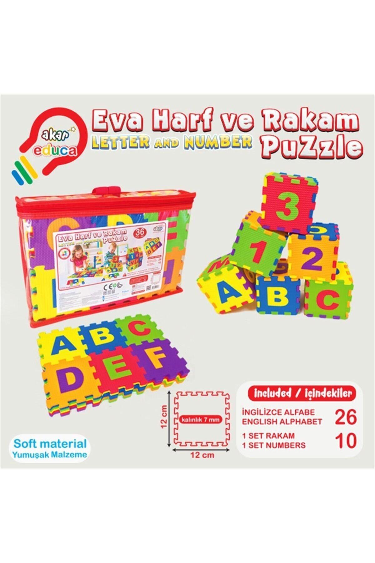 AKALLI OYUNCAK Eva Harf ve Rakam Puzzle 36 Parça