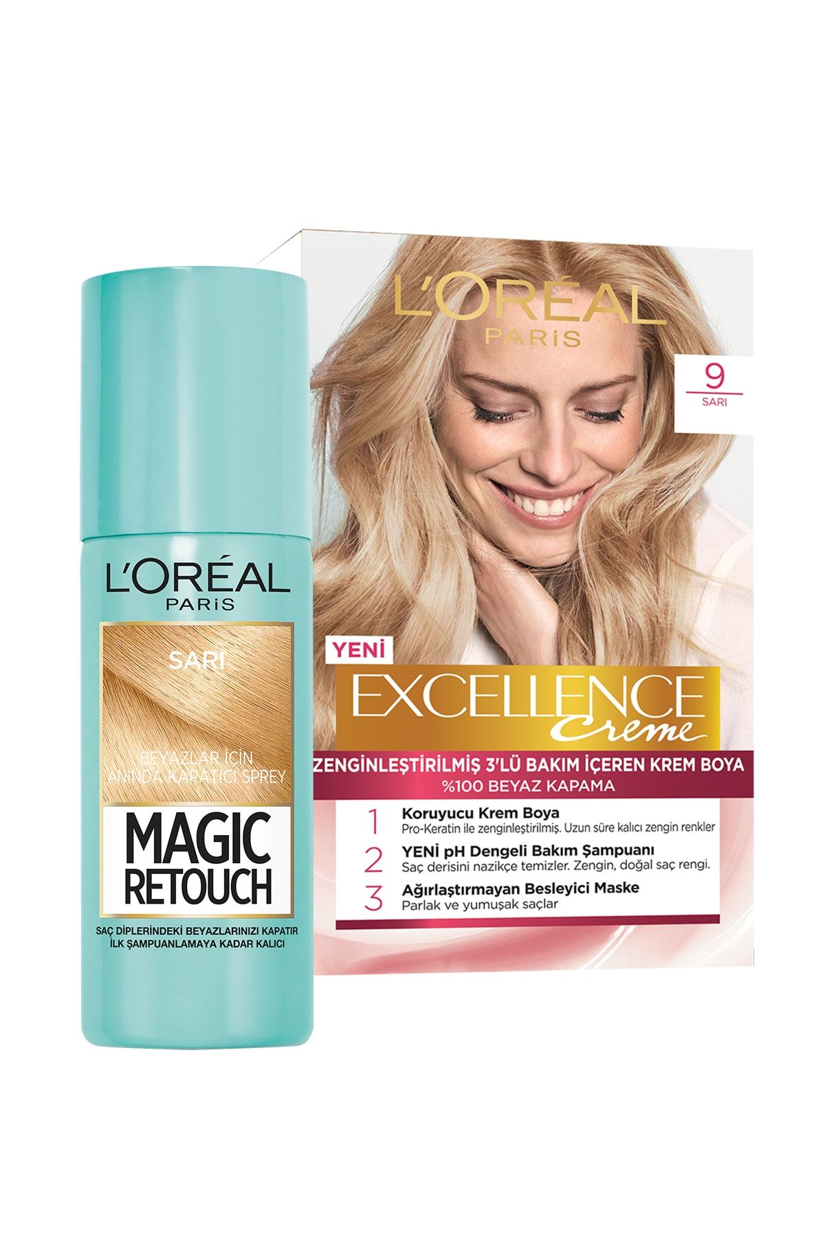 L Oreal Paris Excellence Creme Sac Boyasi 9 Sari Magic Retouch Sprey Sari 36005231933701 Trendyol