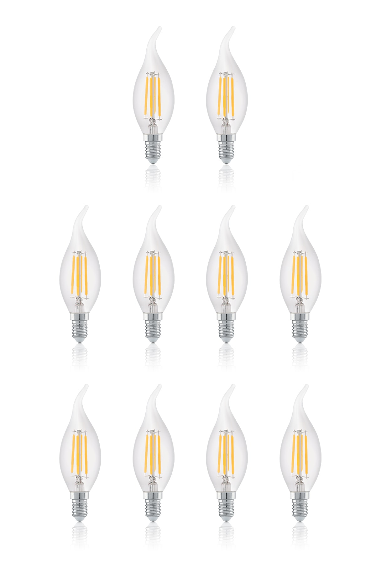 Heka 4w Dimmerli E14 C 35 Rustik Led Ampul 10'lu Paket Erd-23