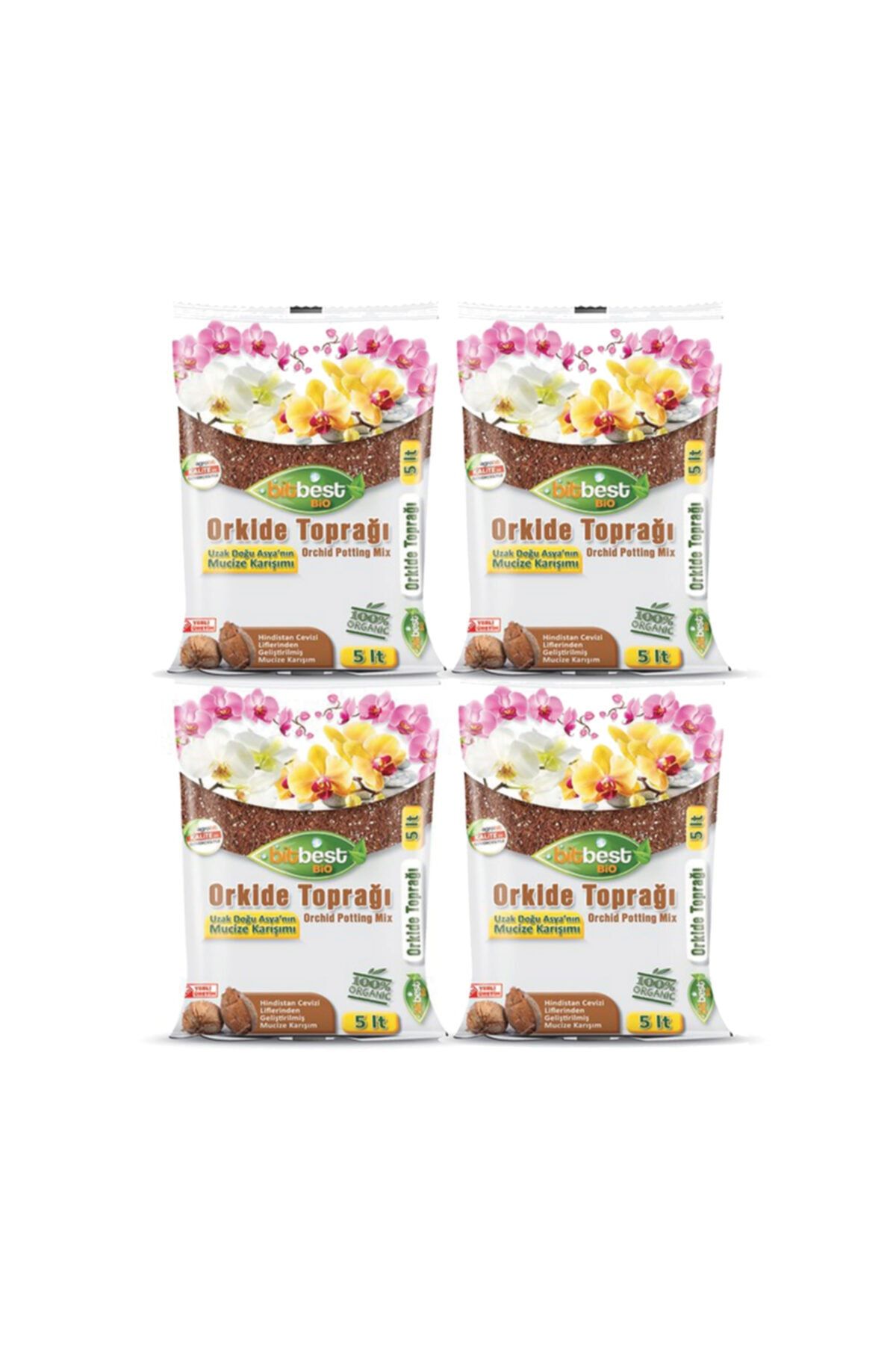 BİTBEST 4lü Paket Orkide Toprağı 5 Lt