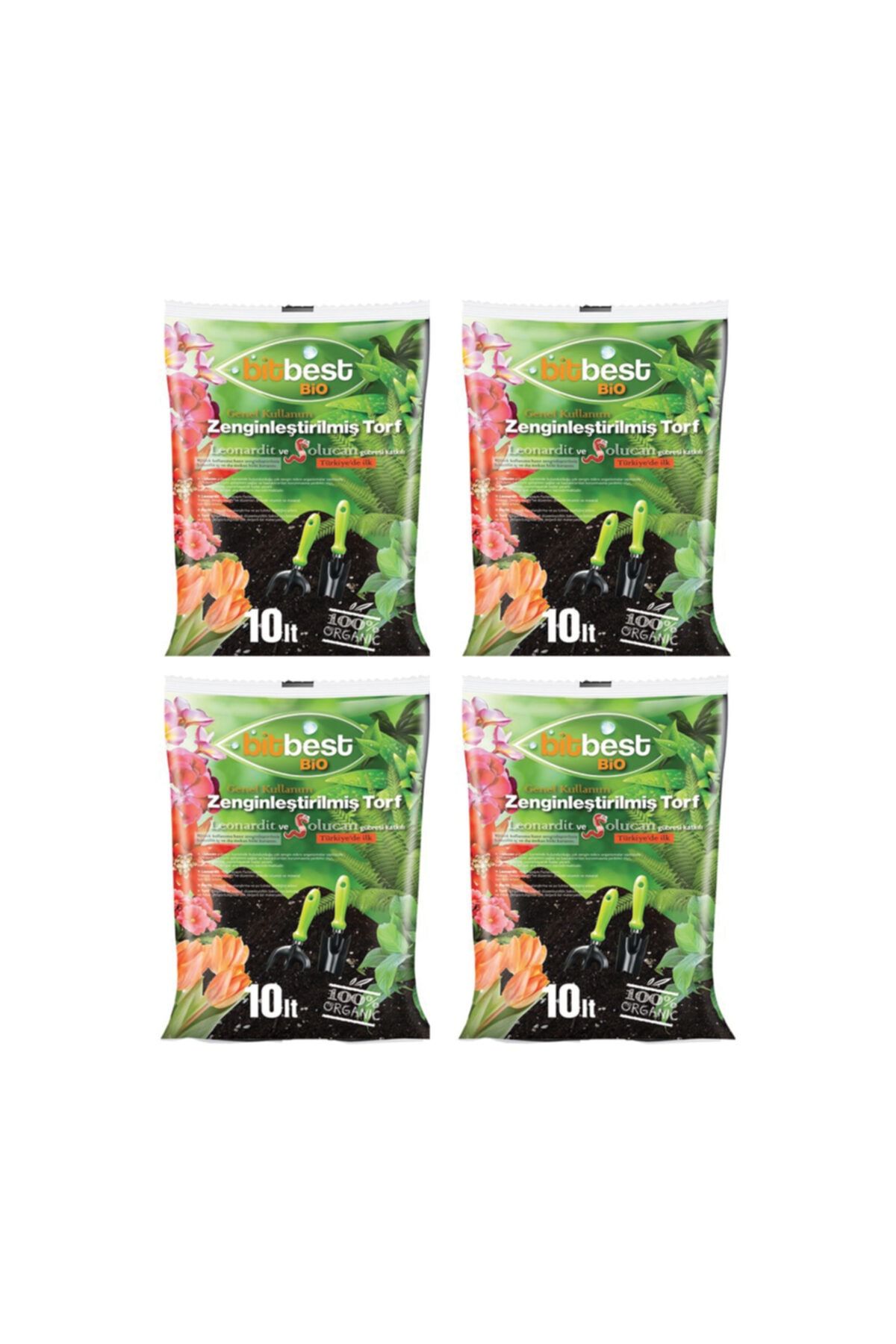 BİTBEST 4 Lü Paket Solucan Gübreli Bitki Ve Saksı Toprağı 10 Lt