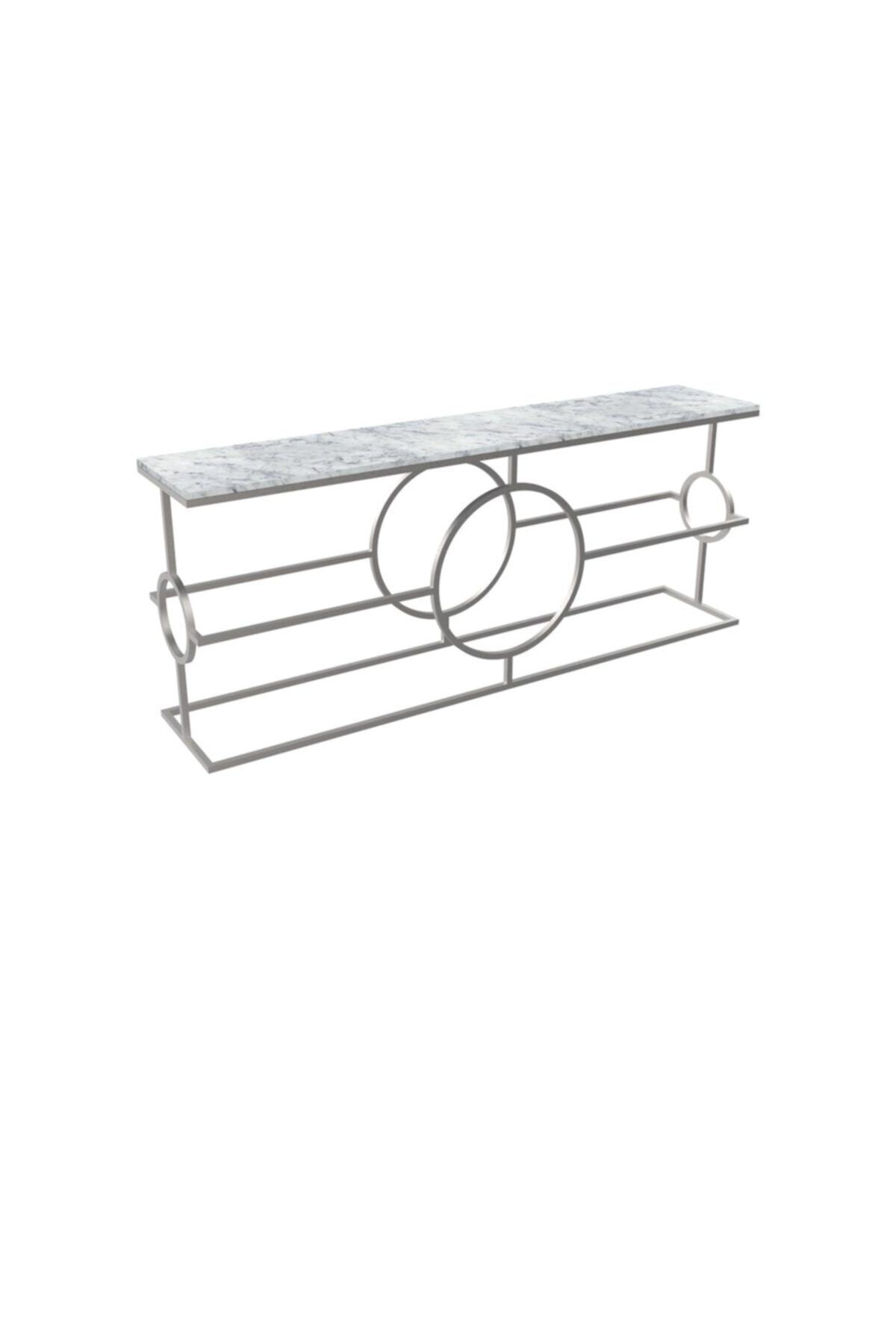 MAKSA Fulvia 200cm Carrara White Satine Paslanmaz Konsol