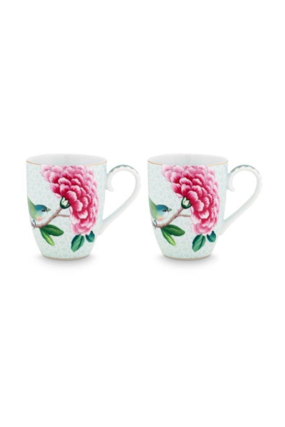 Pip Studio Blushing Birds Ikili Beyaz Büyük Mug Seti 350 Ml.