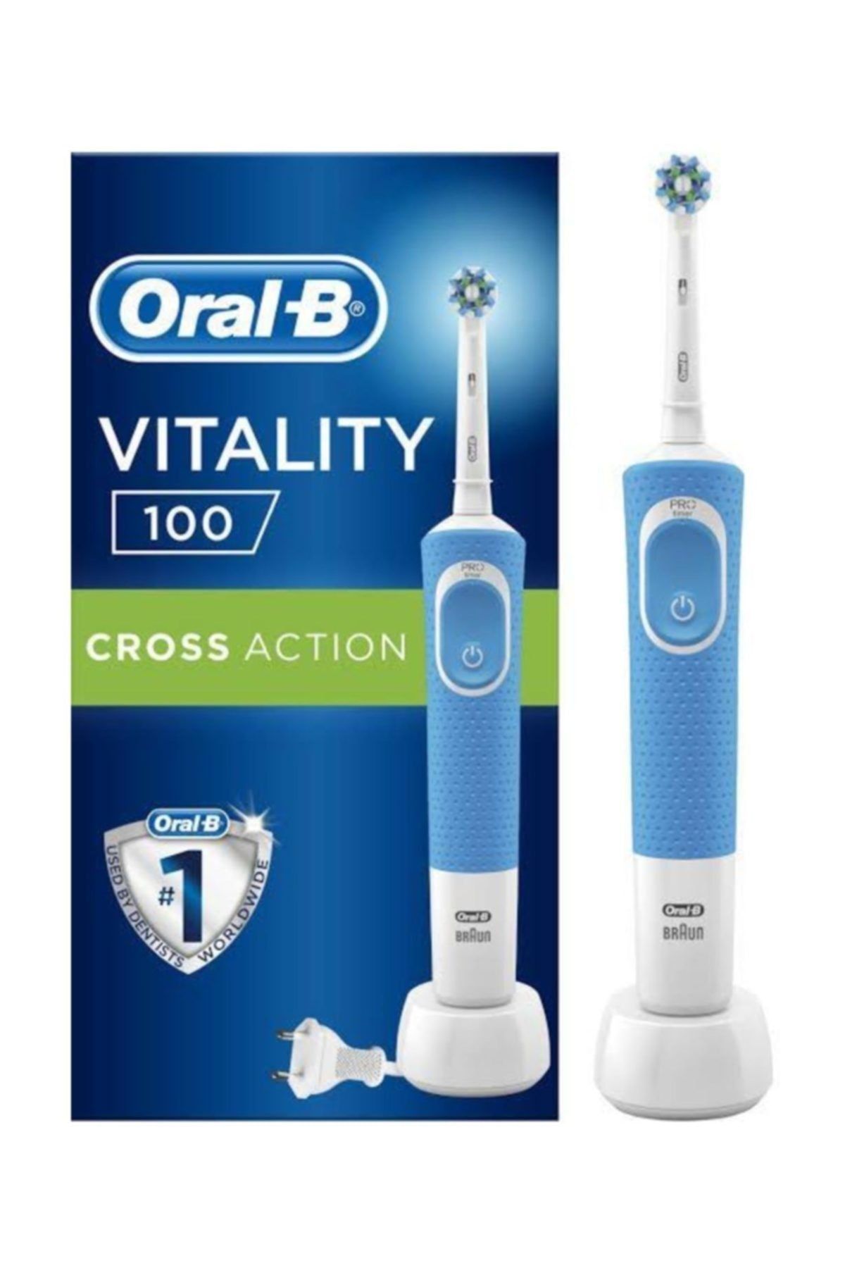 OralB D100 Şarj Edilebilir Diş Fırçası Cross Action Mavi