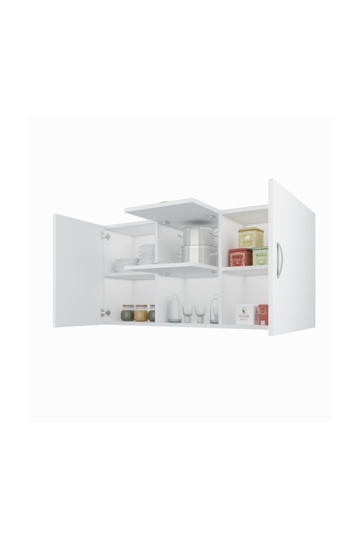Kenzlife banyo dolabı nikita byz 060*120*22 hazır mutfak ofis dolabı kitaplık kapaklı raflı