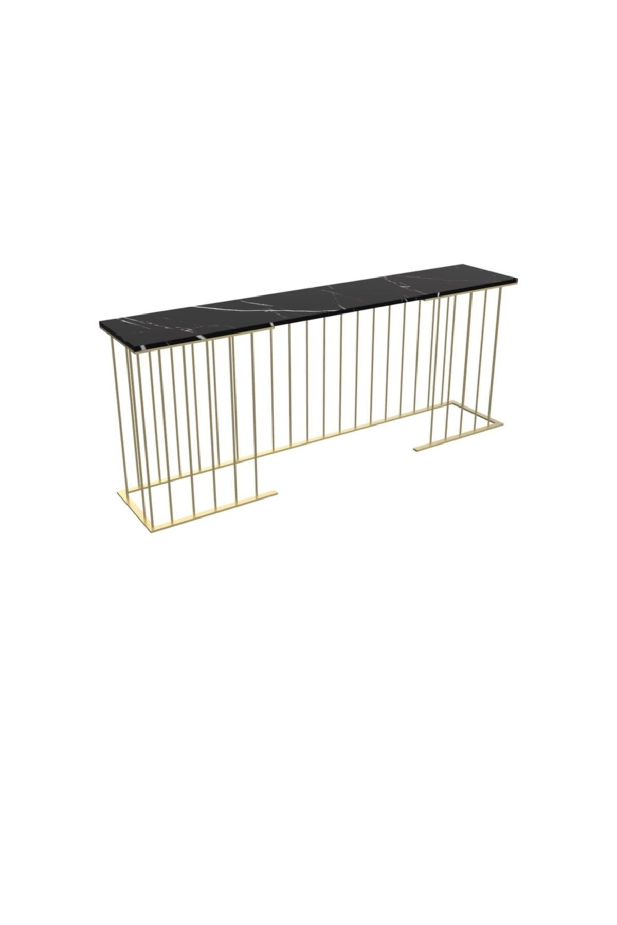 MAKSA Capri 200cm Alexandrette Black Satine Pirinç Konsol