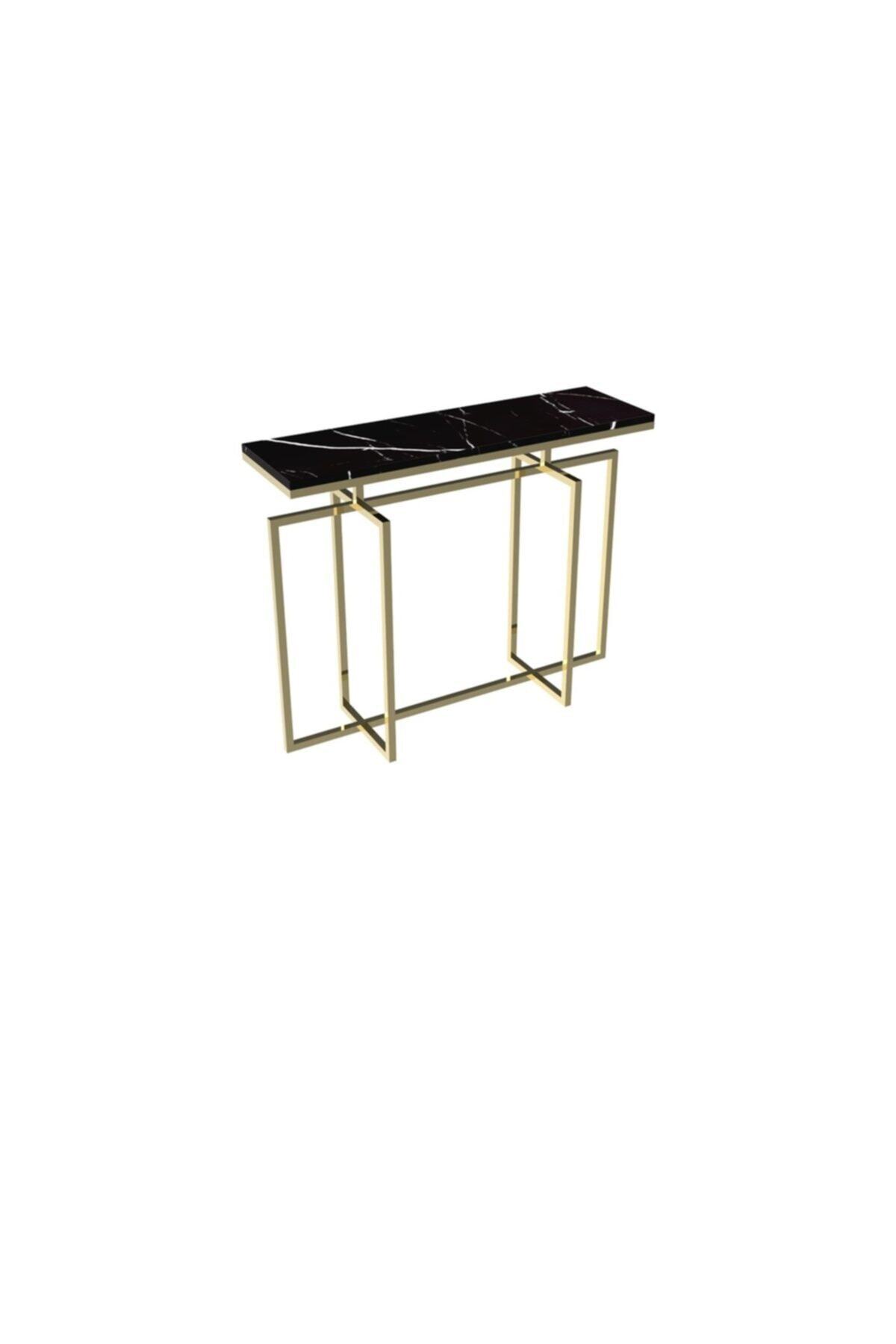 MAKSA Anji 100cm Alexandrette Black Parlak Pirinç Konsol