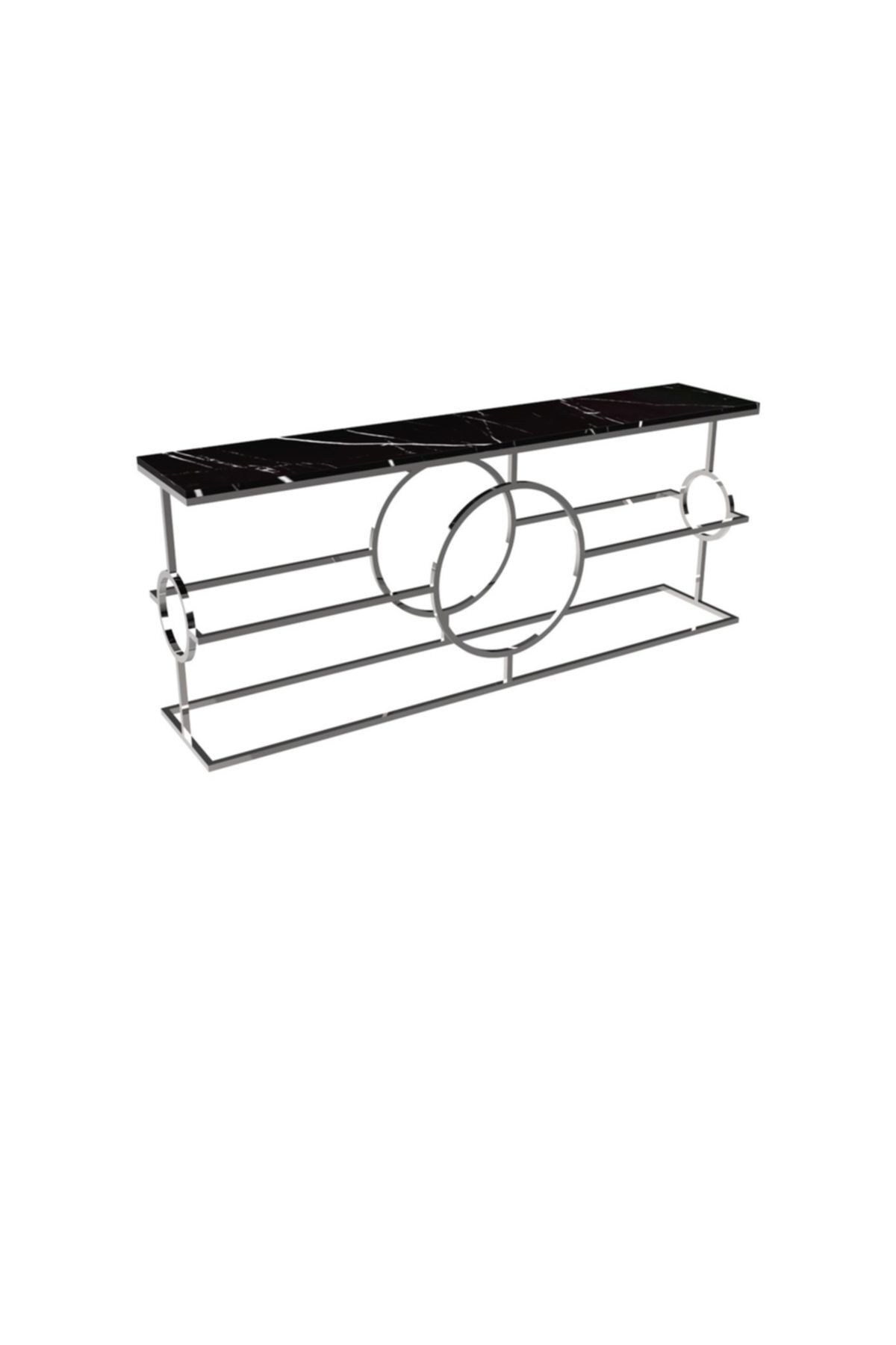 MAKSA Fulvia 200cm Alexandrette Black Parlak Paslanmaz Konsol
